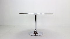 Börje Johanson Round White & Chrome "Tulip" Dinning Table, 1968 Sweden