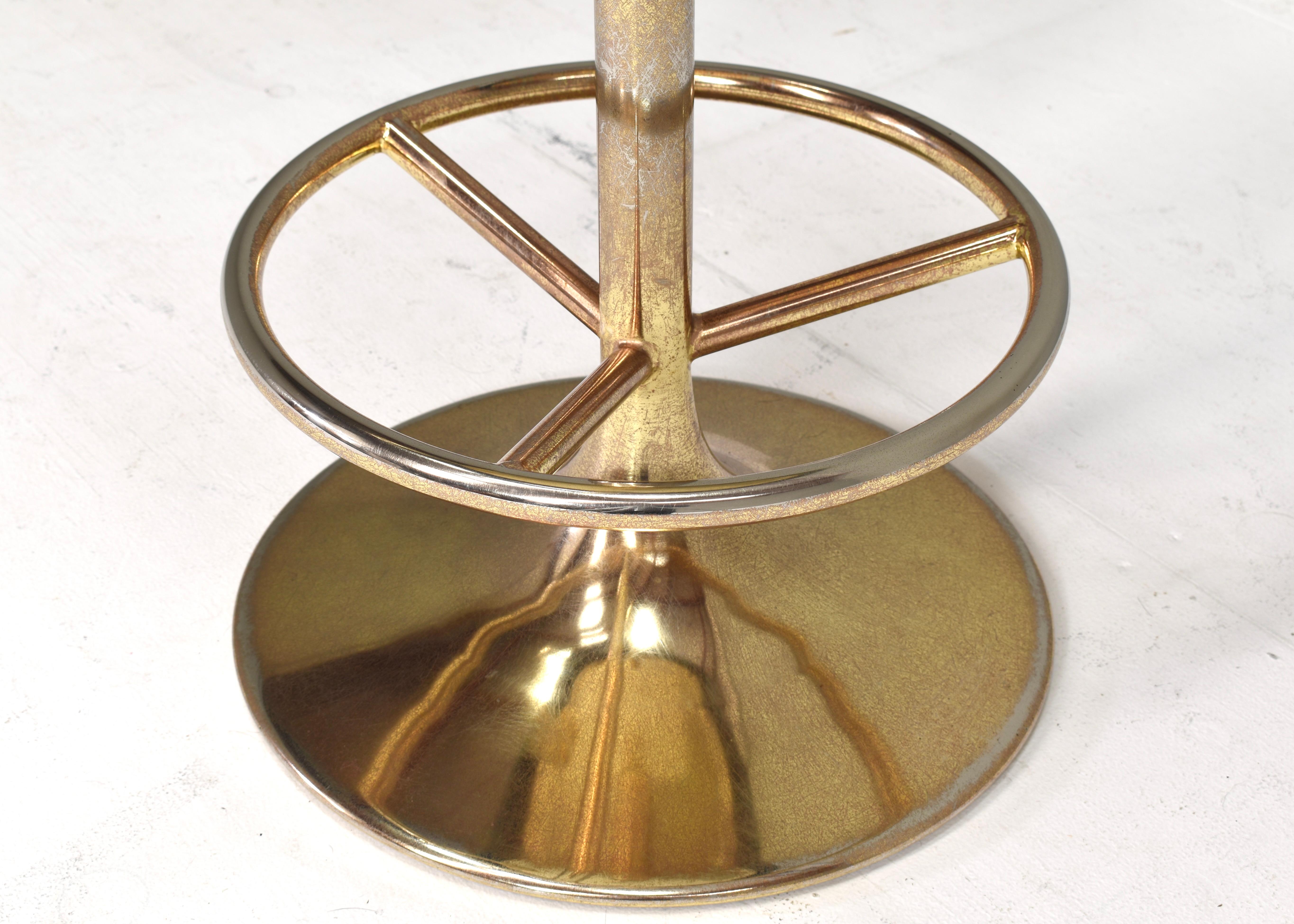 Tabouret de bar pivotant en laiton Börje Johanson, Suède, vers 1960 3