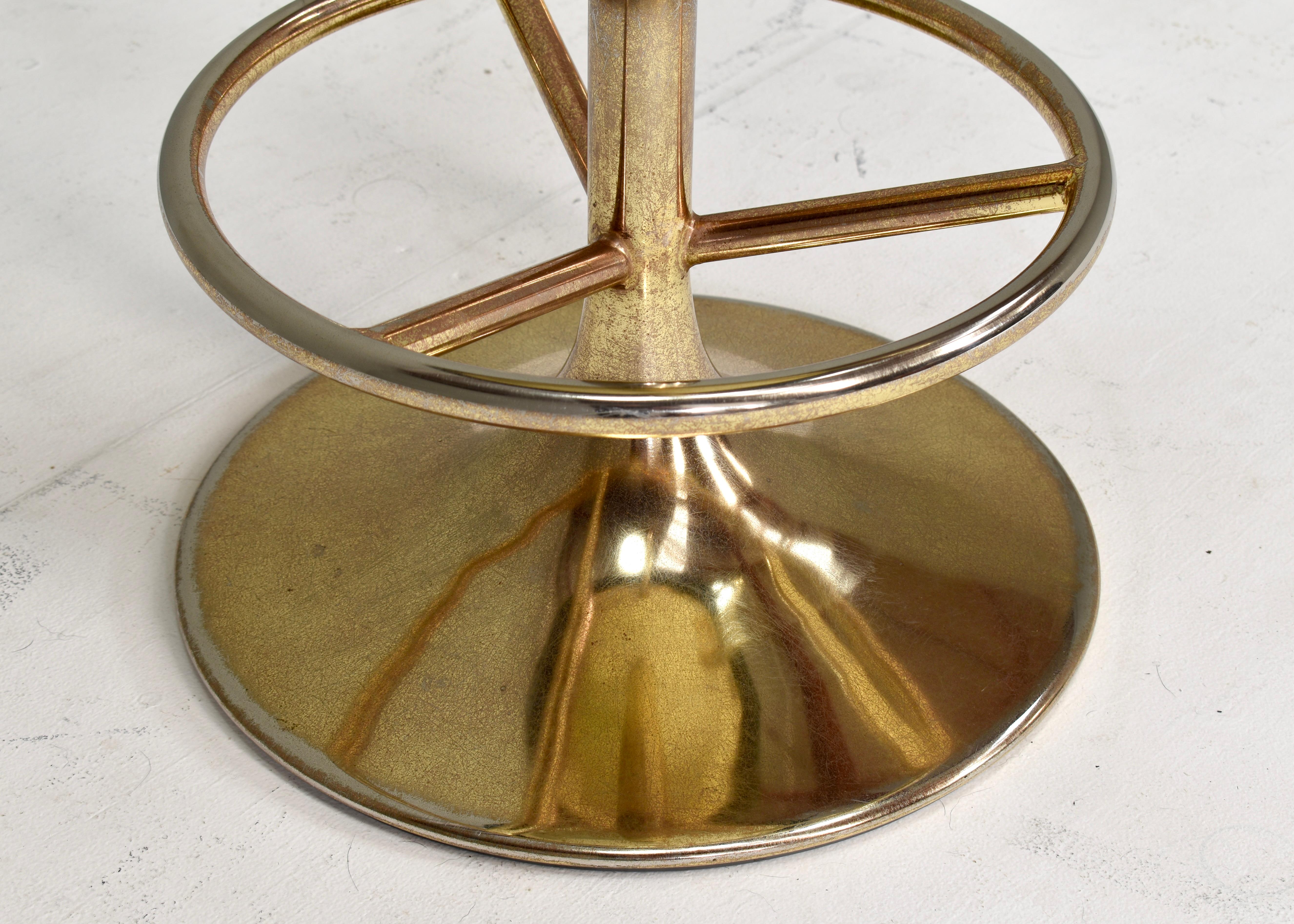Tabouret de bar pivotant en laiton Börje Johanson, Suède, vers 1960 4