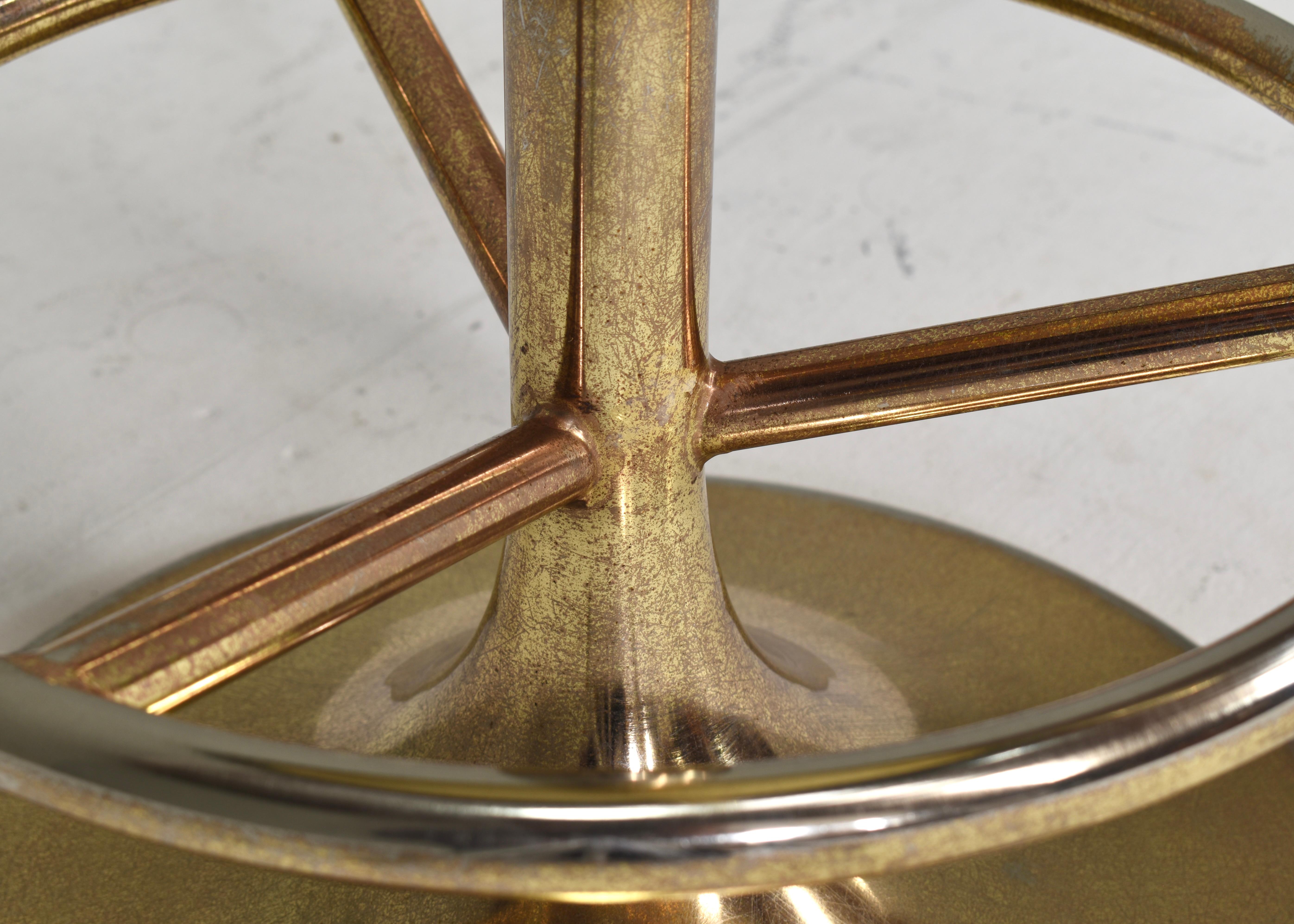 Tabouret de bar pivotant en laiton Börje Johanson, Suède, vers 1960 5