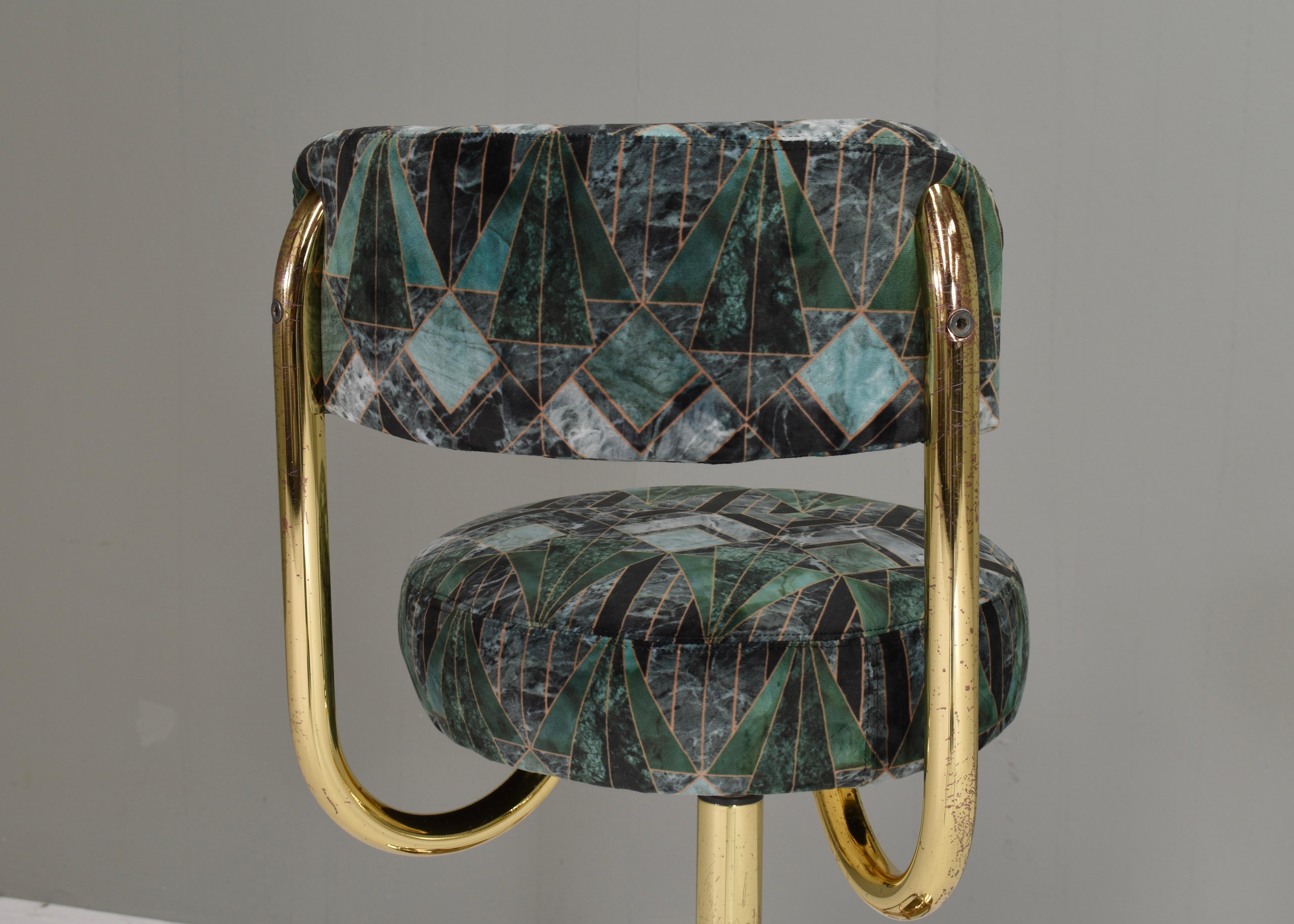 Tabouret de bar pivotant en laiton Börje Johanson, Suède, vers 1960 1