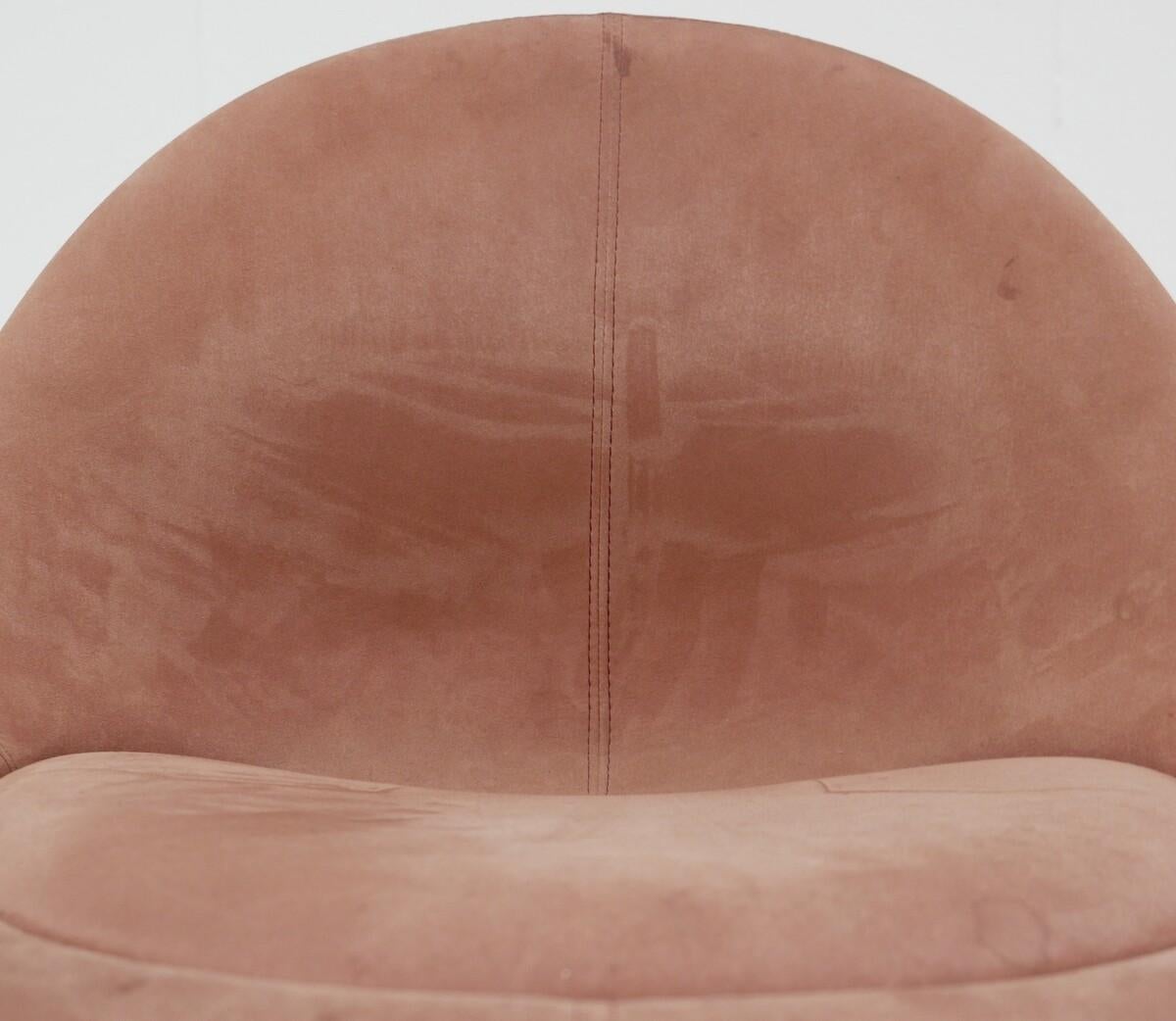 Börje Johanson ‘Venus’ Chair for Johanson Design Set 4, Original Salmon Suede 2