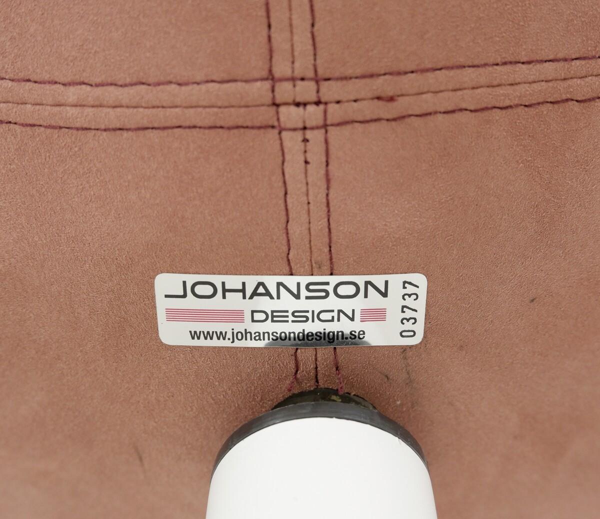Börje Johanson ‘Venus’ Chair for Johanson Design Set 4, Original Salmon Suede In Good Condition In Brussels , BE