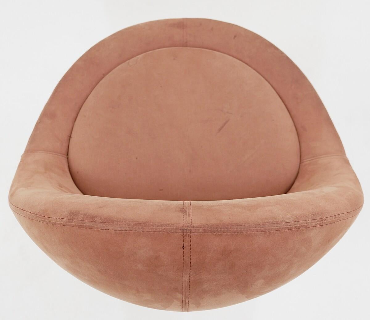 20th Century Börje Johanson ‘Venus’ Chair for Johanson Design Set 4, Original Salmon Suede