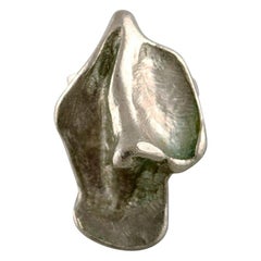 Börje Tennung, Swedish Silversmith, Modernist Silver Ring, 1980s