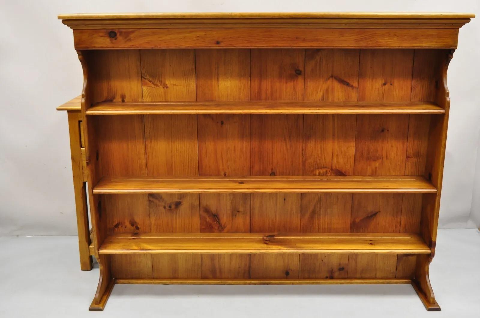 Borkholder Furniture Pine Wood Primitive Farmhouse Amish Open Hutch Cupboard For Sale 5