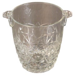 Bormioli Rocco Clear Glass Ice Bucket with Metal Tongs