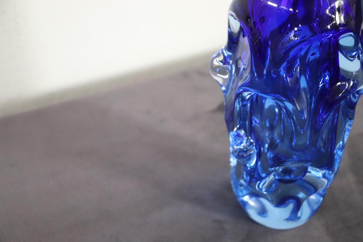Börne Augustsson, Blue Vase, Blown Glass, Sweden, 1940s For Sale 5