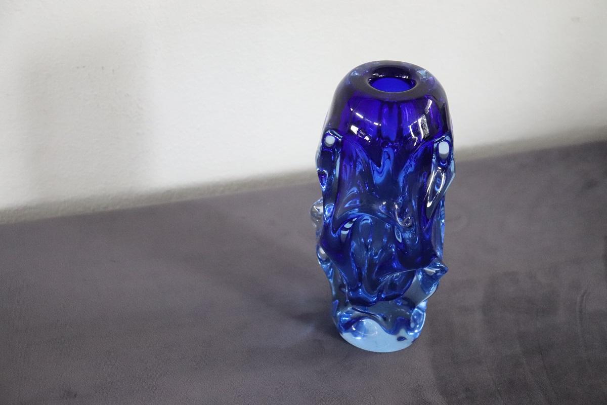 Börne Augustsson, Blue Vase, Blown Glass, Sweden, 1940s For Sale 6