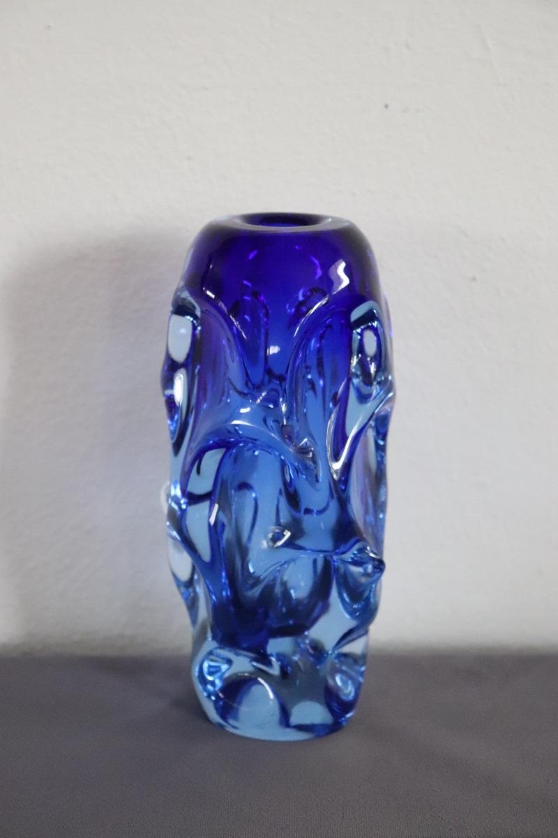 Swedish Börne Augustsson, Blue Vase, Blown Glass, Sweden, 1940s For Sale