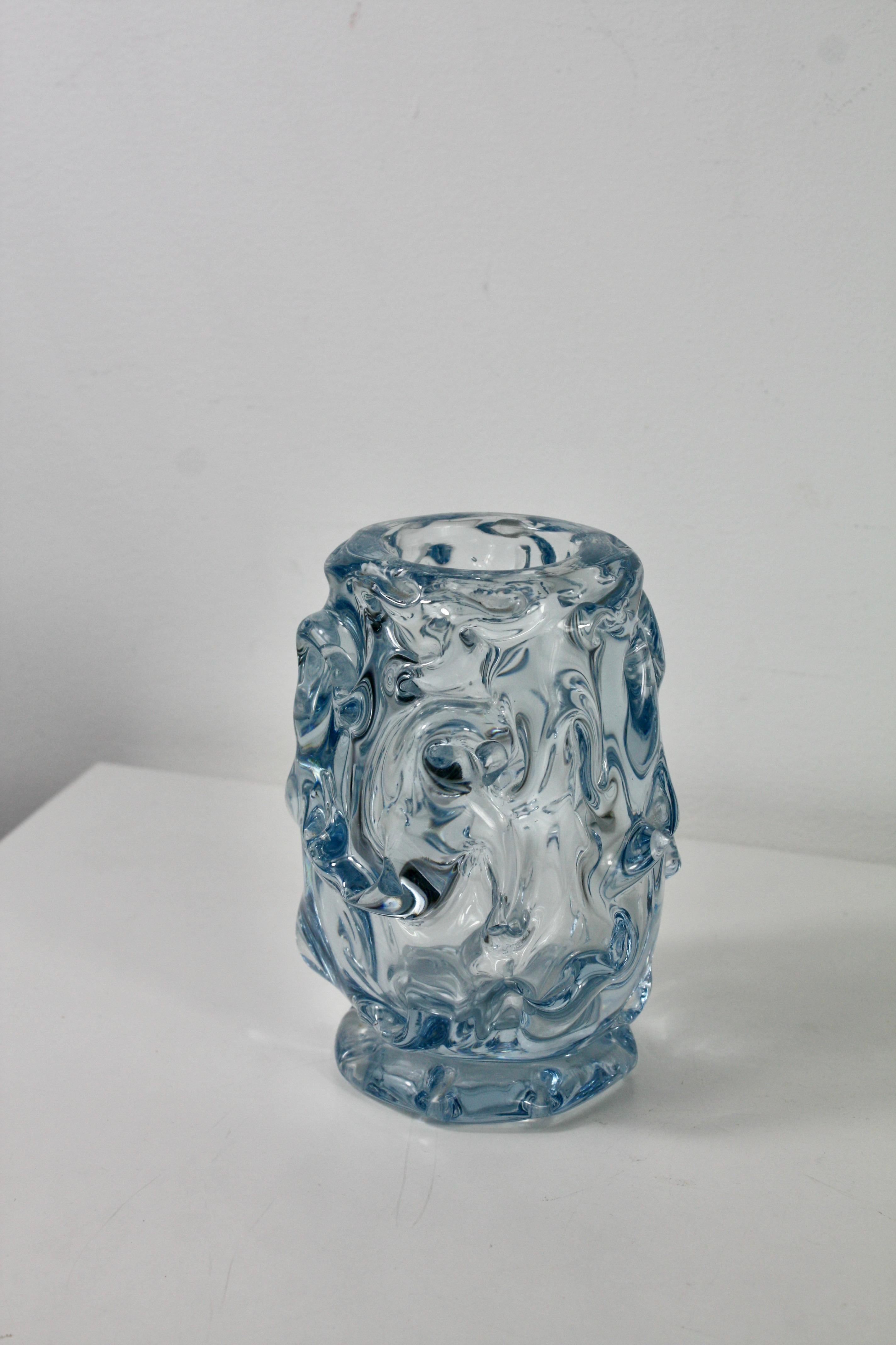 Mid-Century moderno Börne Augustsson per Åseda Glasbruk, Svezia, Vaso, Azzurro, 1940-1950 ca. in vendita