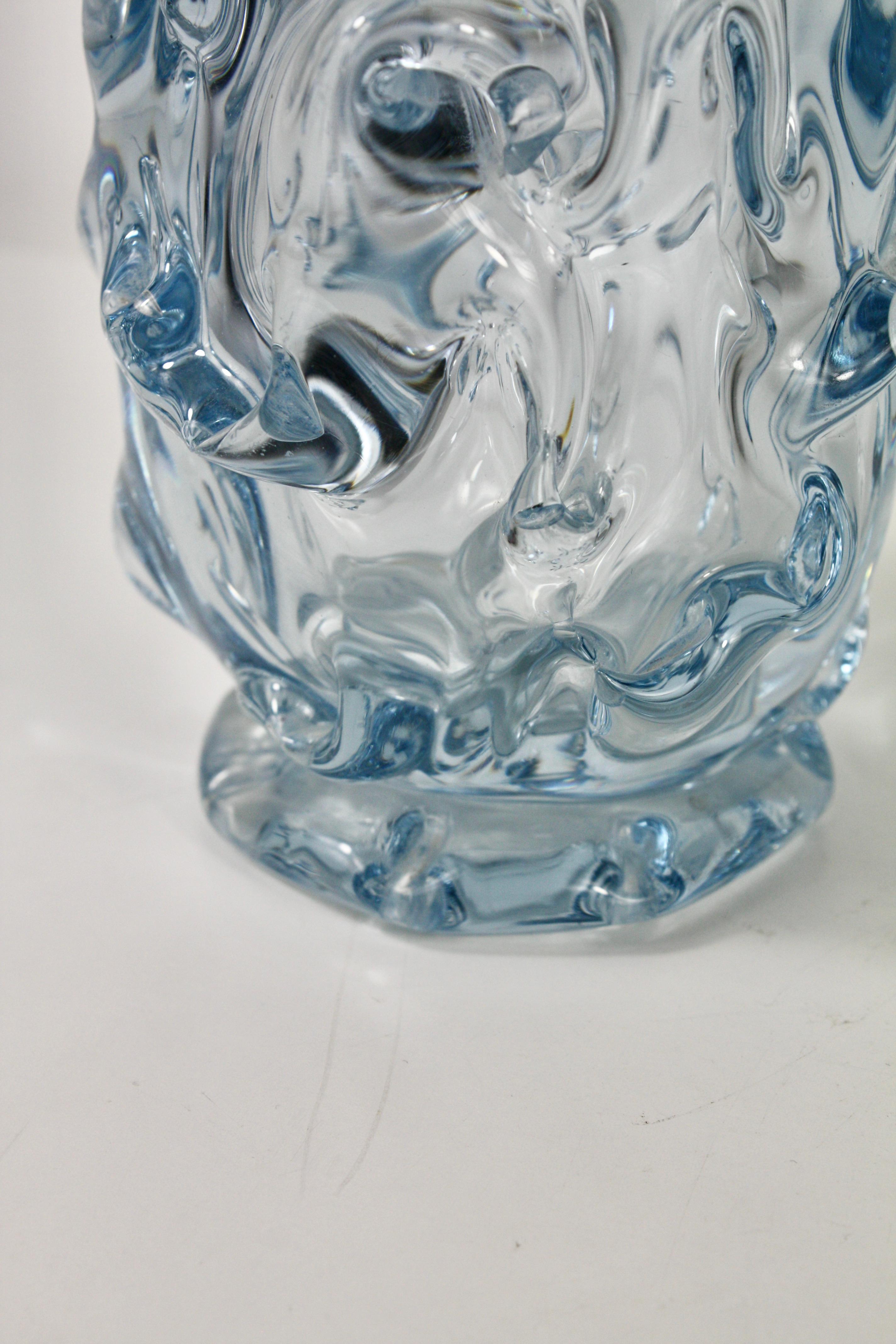 Metà XX secolo Börne Augustsson per Åseda Glasbruk, Svezia, Vaso, Azzurro, 1940-1950 ca. in vendita
