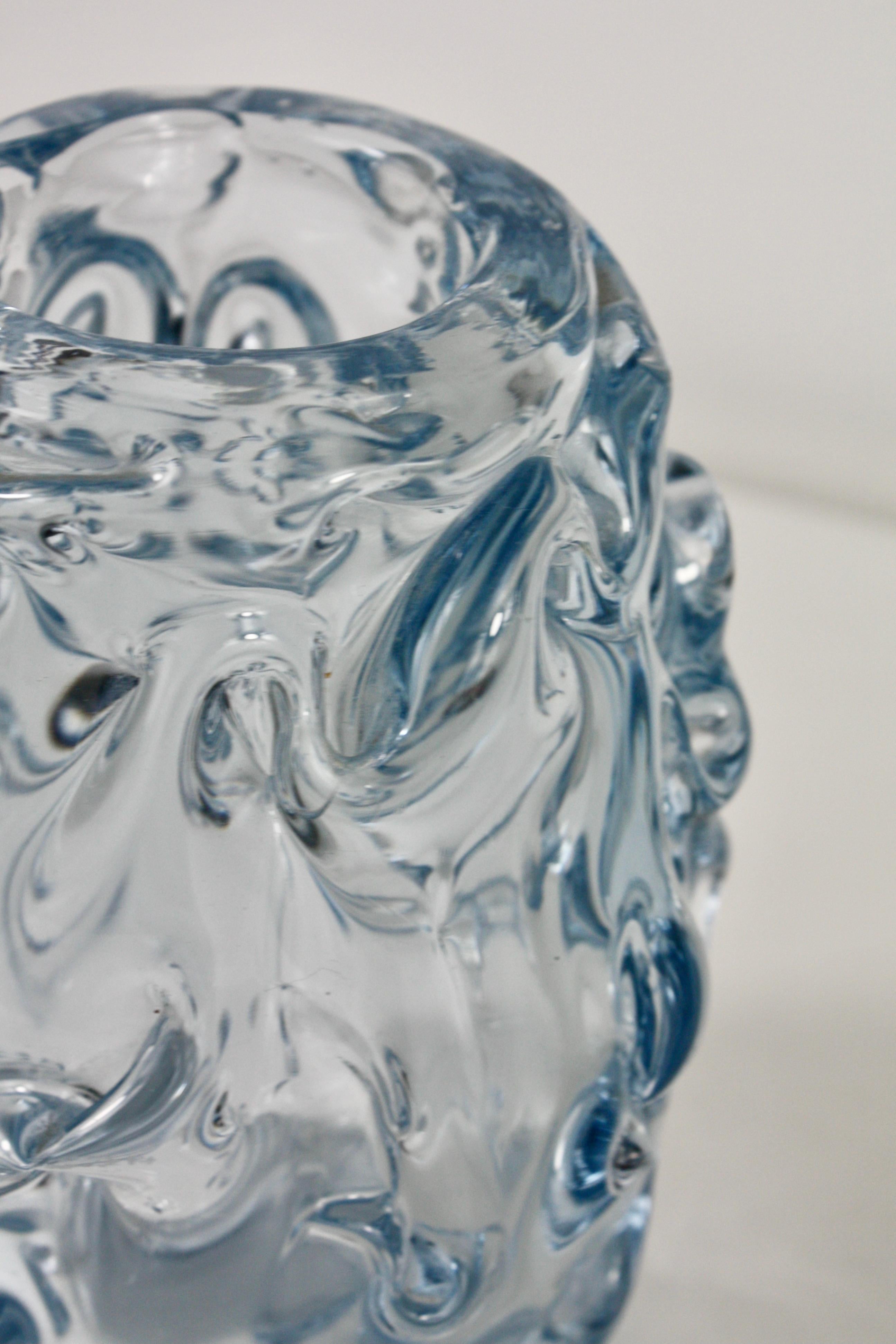 Vetro artistico Börne Augustsson per Åseda Glasbruk, Svezia, Vaso, Azzurro, 1940-1950 ca. in vendita