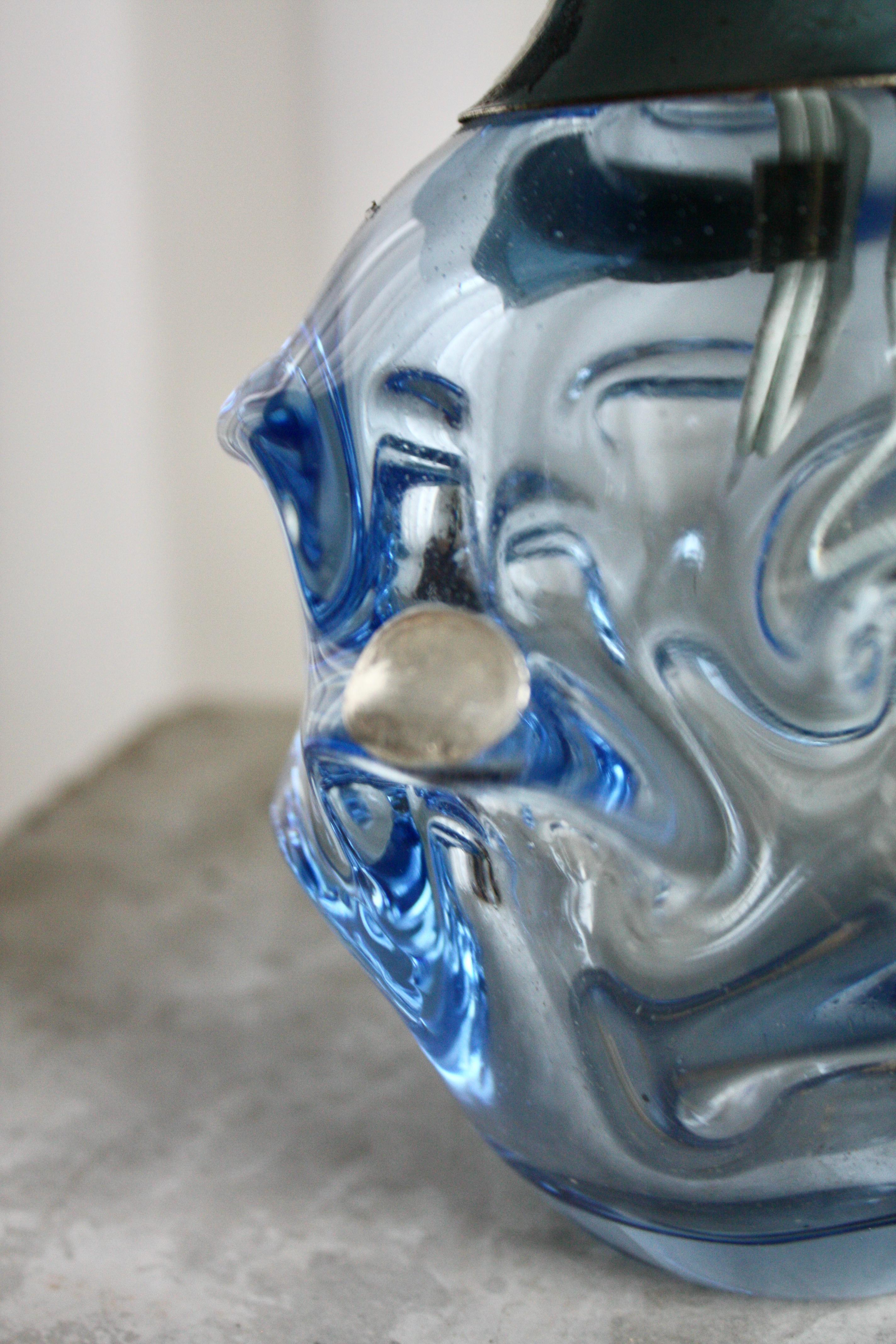 Lampe de table Börne Augustsson en verre bleu clair, Åseda Glasbruk, Suède, vers 1950 en vente 3