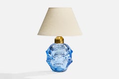 Börne Augustsson, Table Lamp, Glass, Brass, Sweden, 1940s
