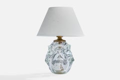 Börne Augustsson, Table Lamp, Glass, Brass, Sweden, 1940s