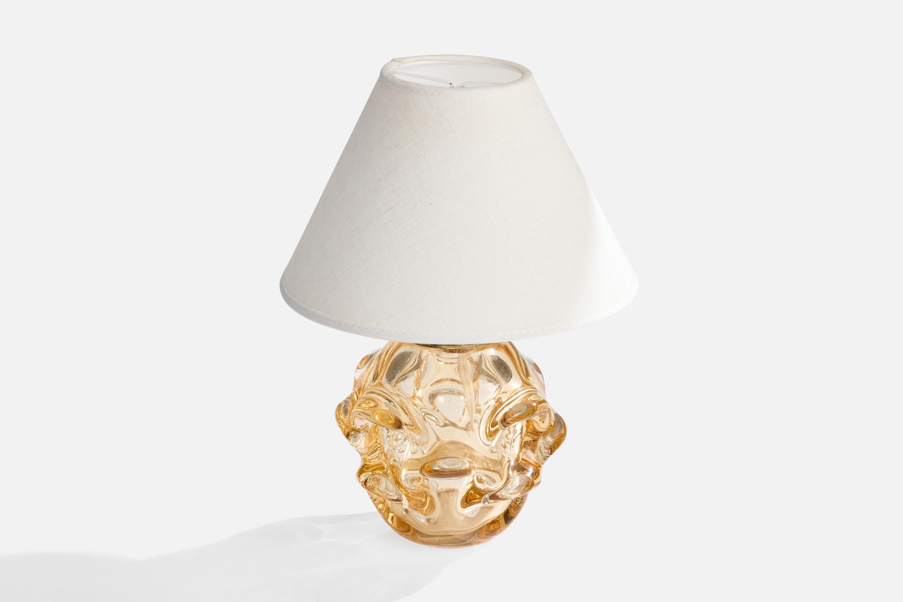 Börne Augustsson, Lámpara de mesa, Cristal, Latón, Suecia, años 40 Escandinavo moderno en venta