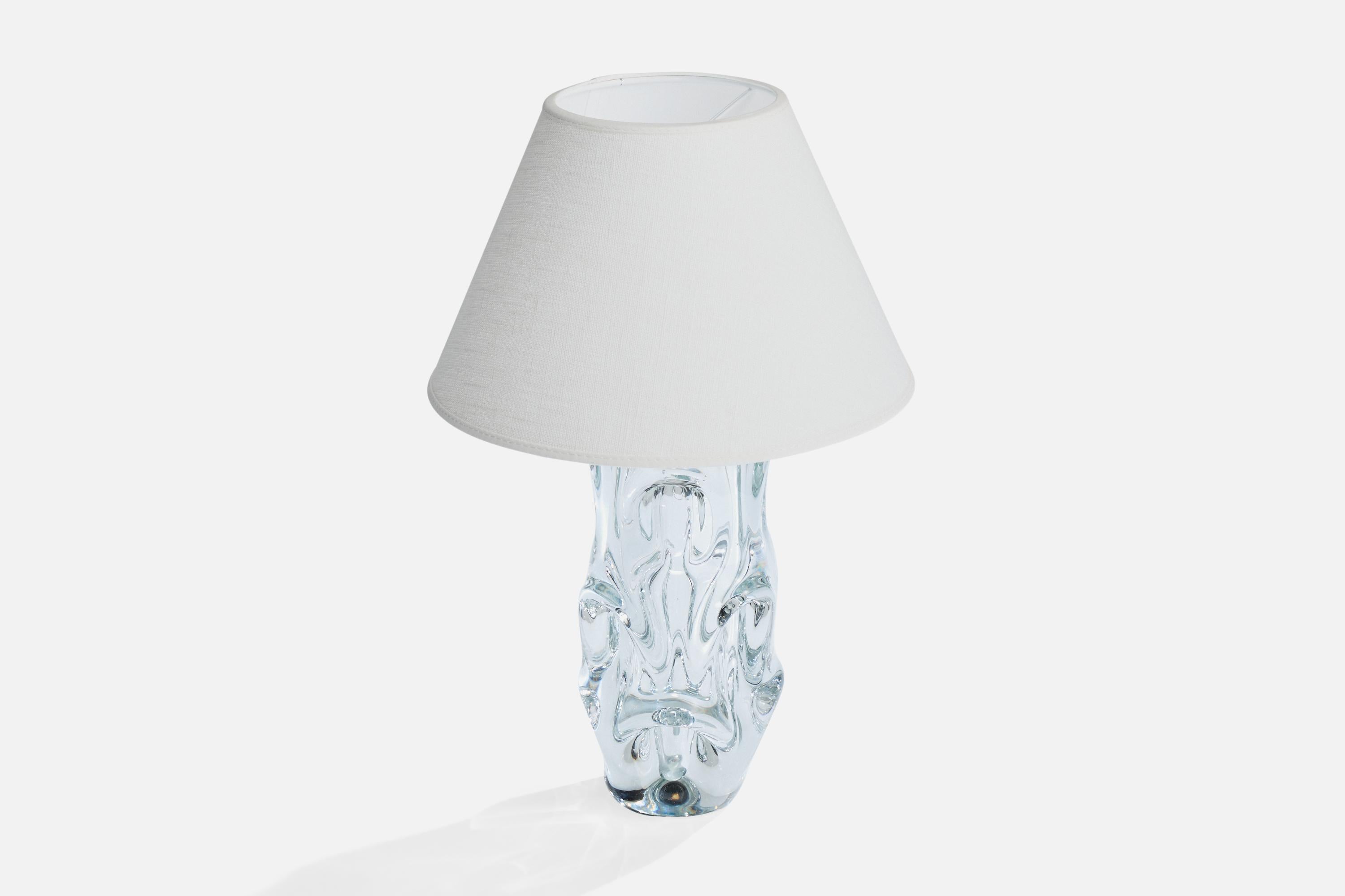 Scandinave moderne Börne Augustsson, lampe de table, verre, laiton, Suède, années 1940 en vente