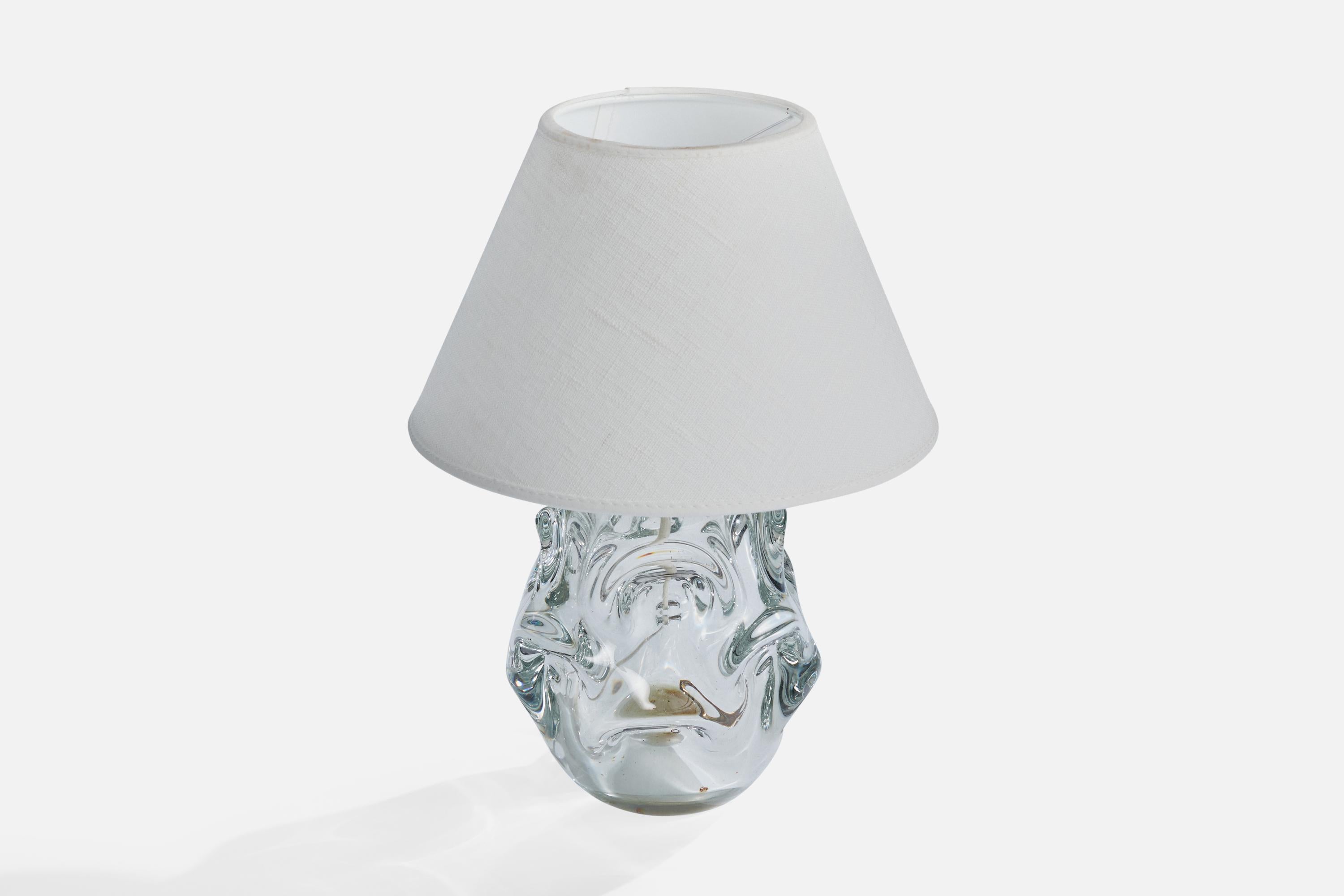 Scandinave moderne Börne Augustsson, lampe de table, verre, laiton, Suède, années 1940 en vente