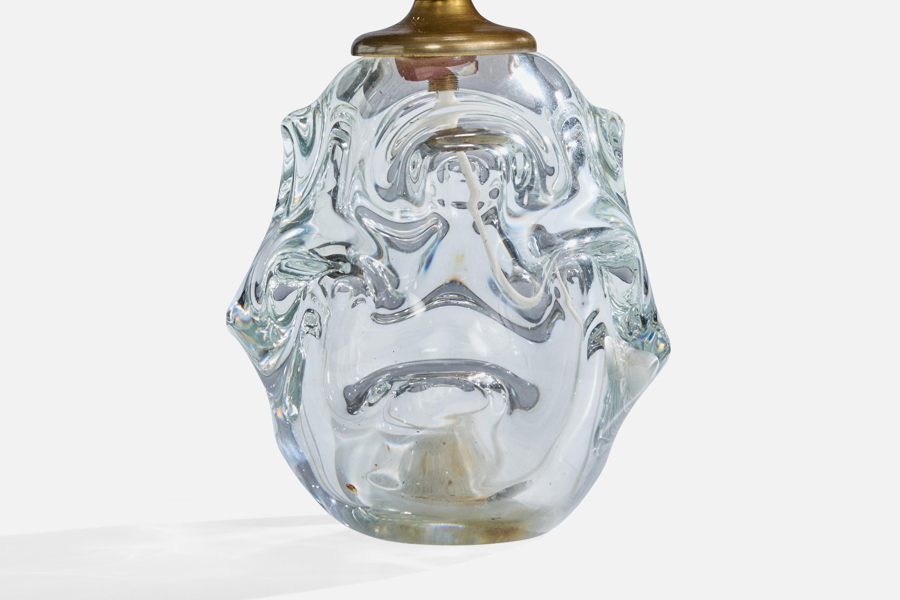 Börne Augustsson, lampe de table, verre, laiton, Suède, années 1940 Bon état - En vente à High Point, NC