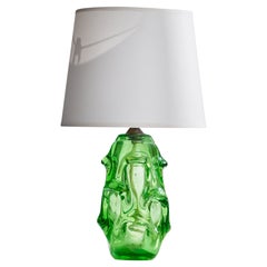 Börne Augustsson, lampe de table, verre, laiton, Suède, années 1940