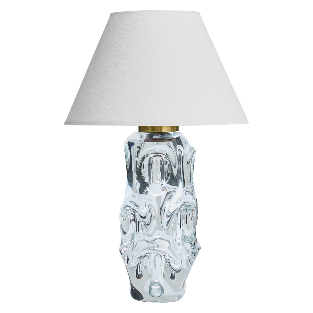 Börne Augustsson, lampe de table, verre, laiton, Suède, années 1940