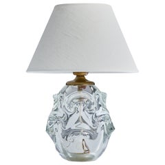 Börne Augustsson, lampe de table, verre, laiton, Suède, années 1940