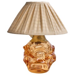 Börne Augustsson, Table Lamp, Glass, Brass, Sweden, 1940s