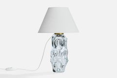 Börne Augustsson, lampe de table, verre, laiton, Suède, années 1940