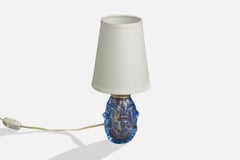 Börne Augustsson, Tischlampe, Glas, Metall, Stoff, Schweden, 1940er Jahre