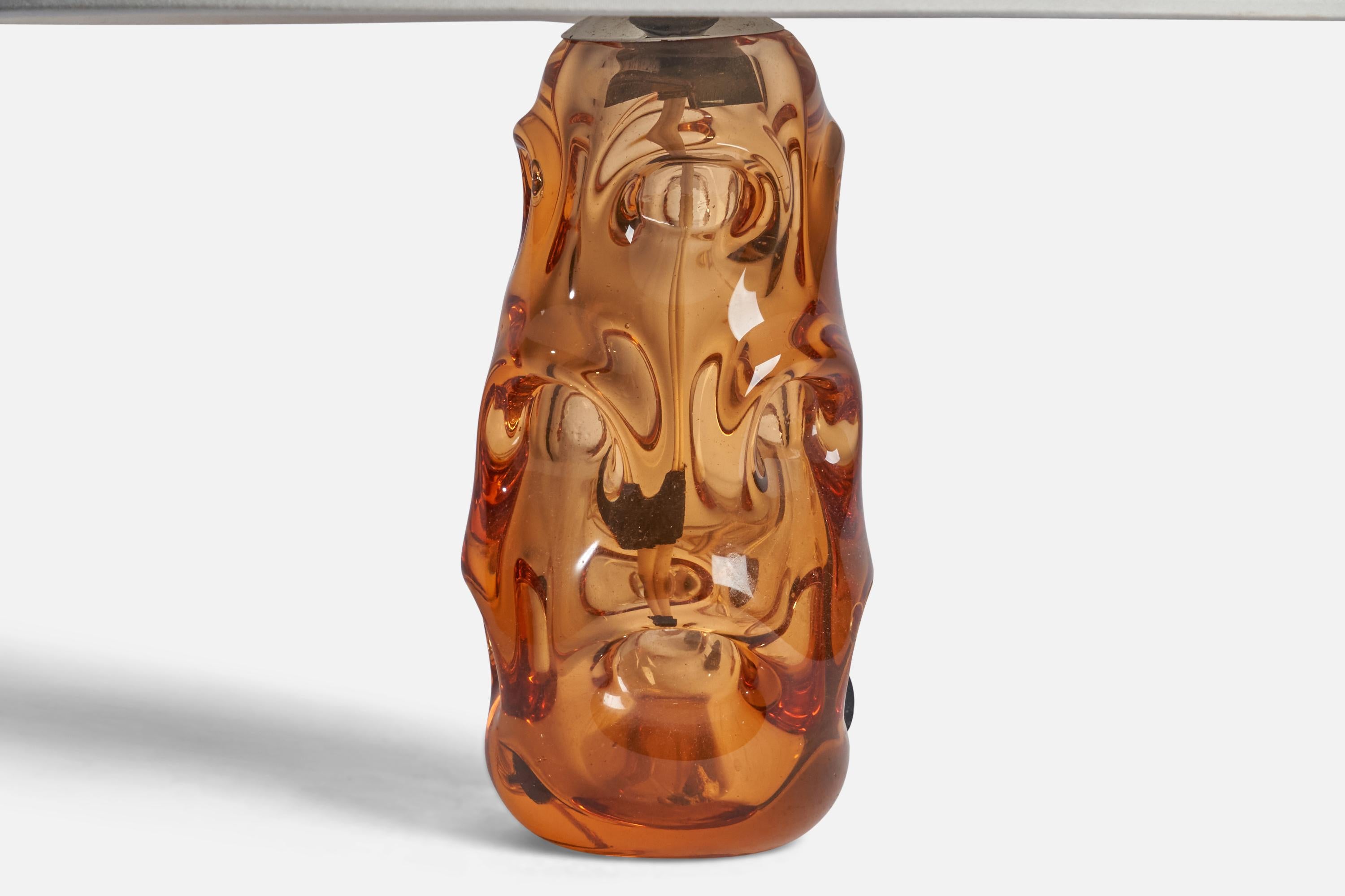 Swedish Börne Augustsson, Table Lamp, Glass, Sweden, 1940s For Sale