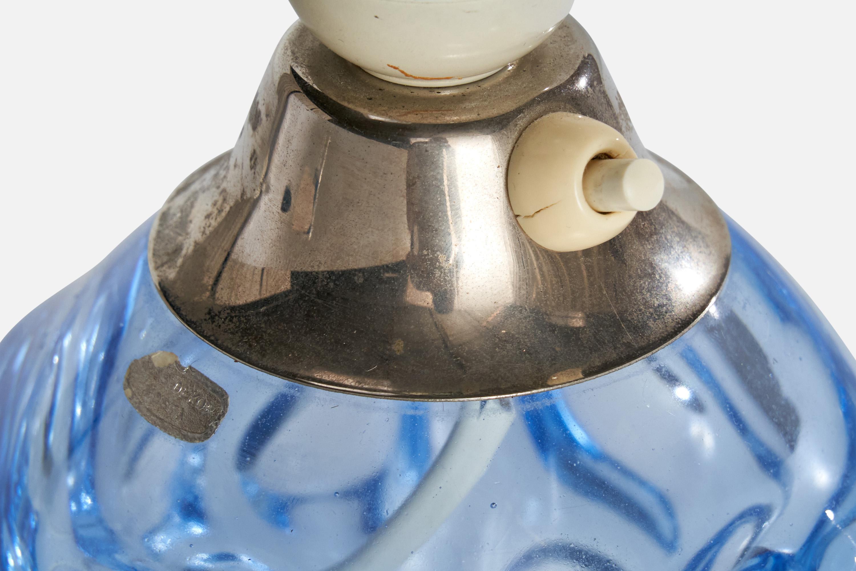 Börne Augustsson, Table Lamps, Glass, Brass, Sweden, 1940s For Sale 2