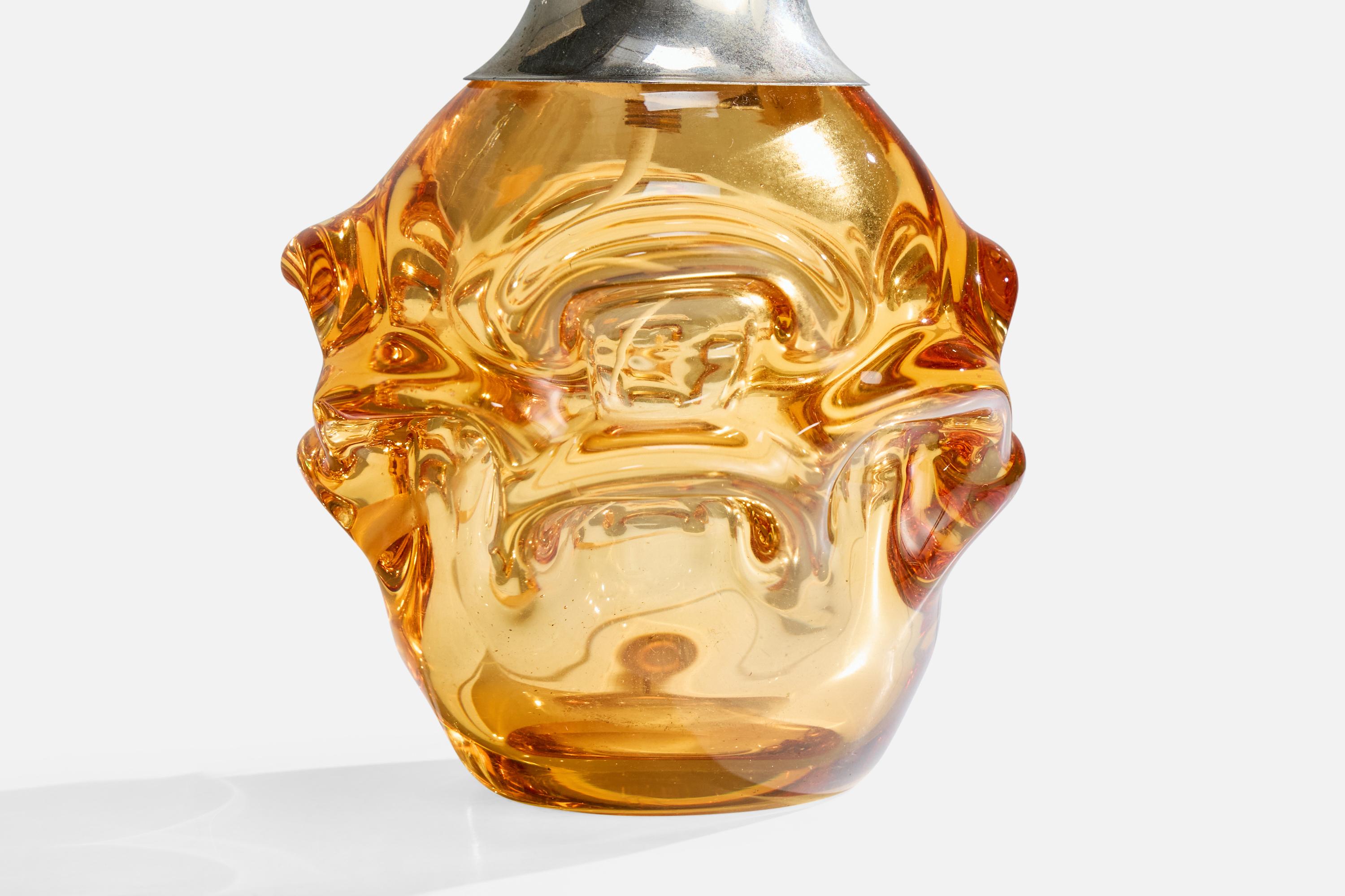 Börne Augustsson, lampes de table, verre, métal, Suède, années 1940 en vente 3