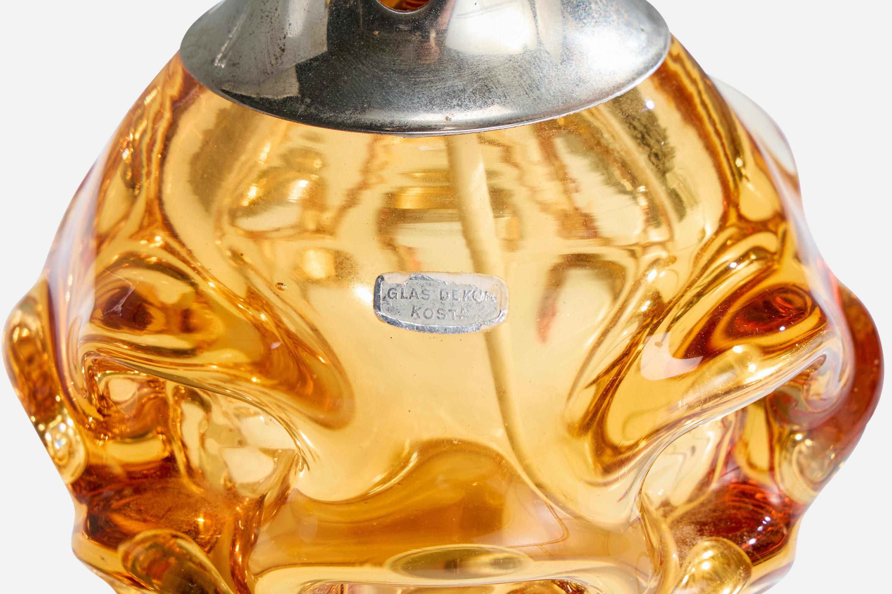 Scandinave moderne Börne Augustsson, lampes de table, verre, métal, Suède, années 1940 en vente