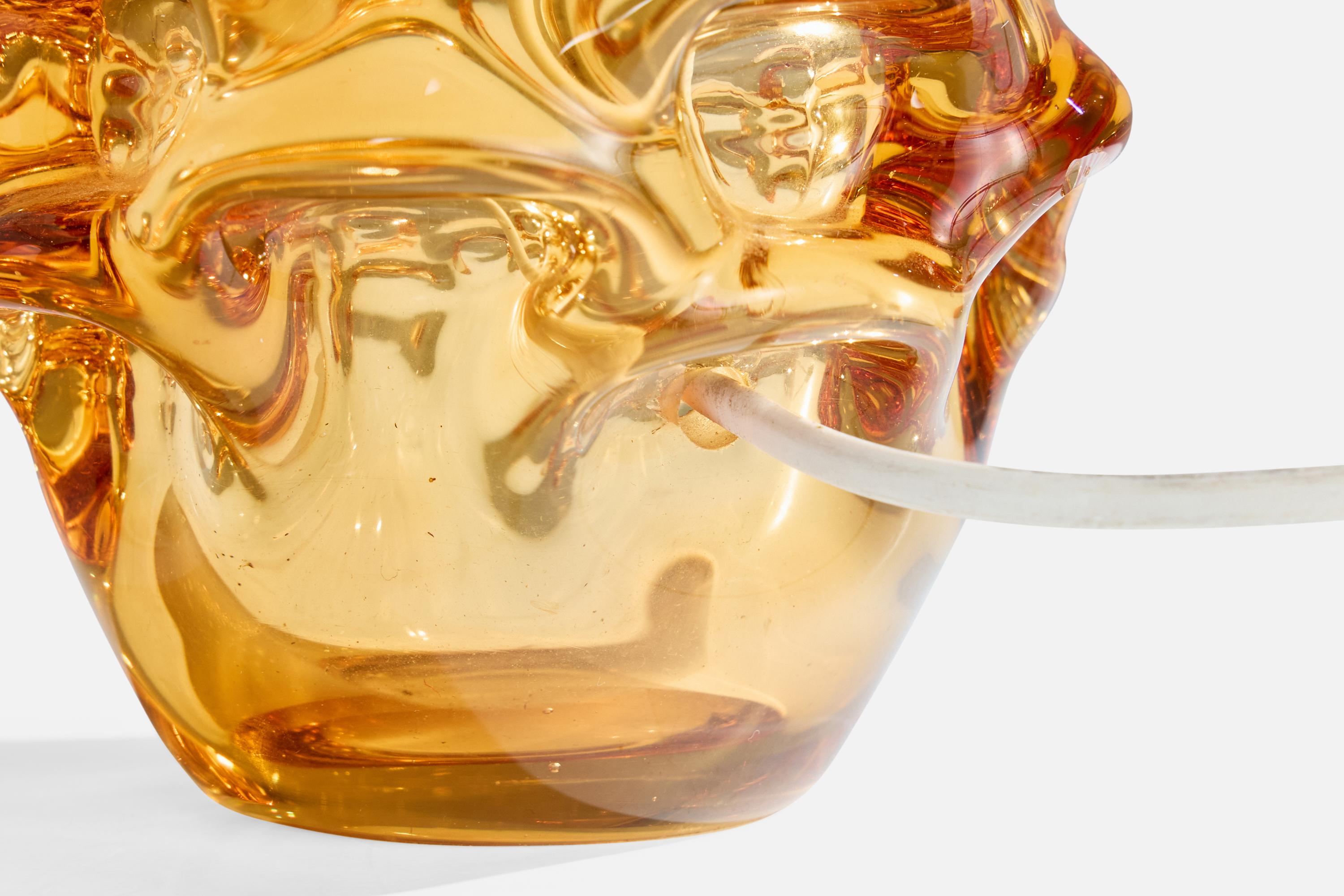 Suédois Börne Augustsson, lampes de table, verre, métal, Suède, années 1940 en vente