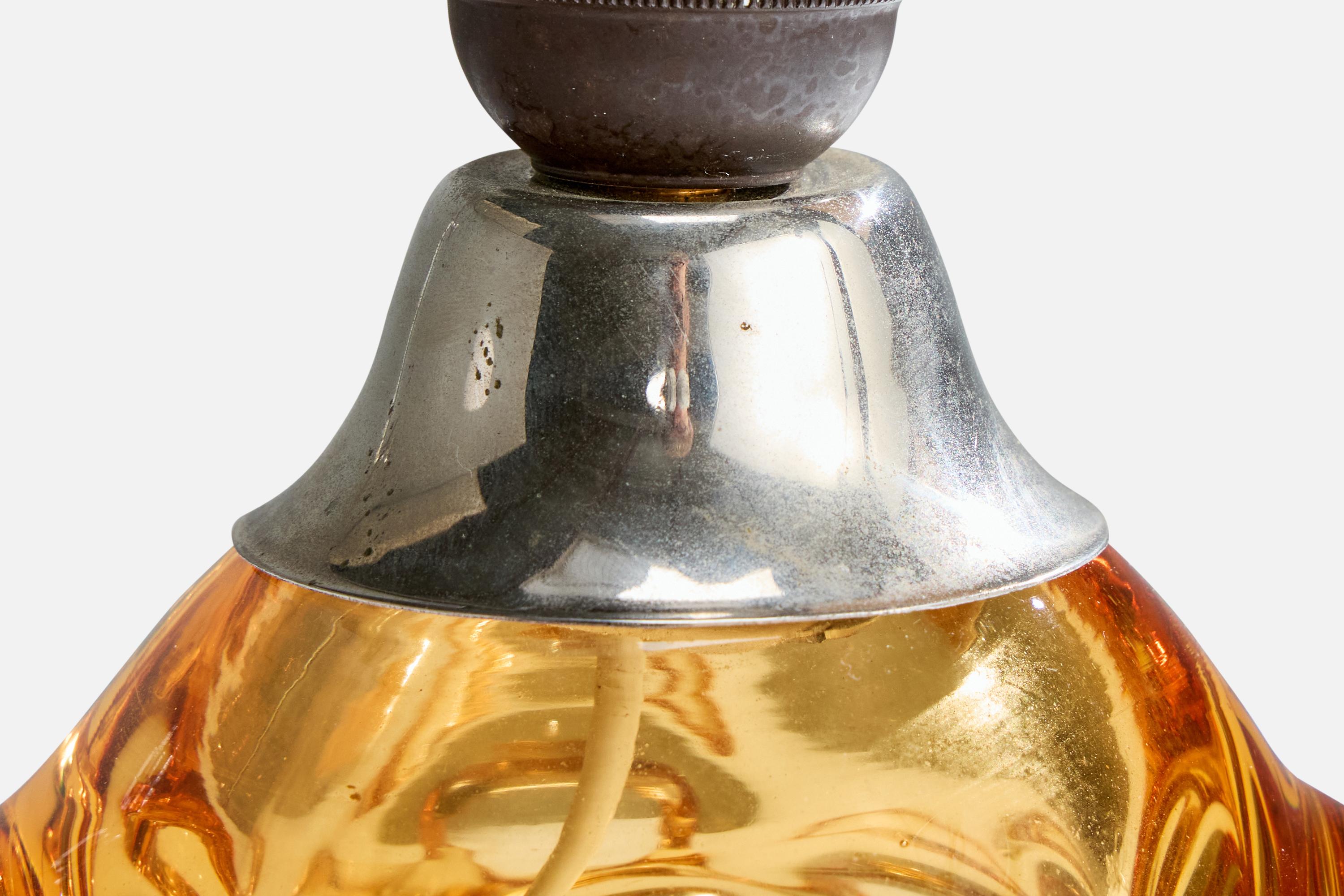 Börne Augustsson, lampes de table, verre, métal, Suède, années 1940 en vente 2