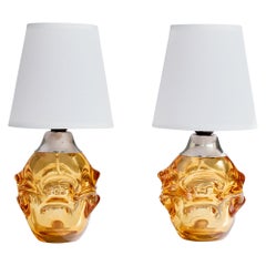 Börne Augustsson, lampes de table, verre, métal, Suède, années 1940
