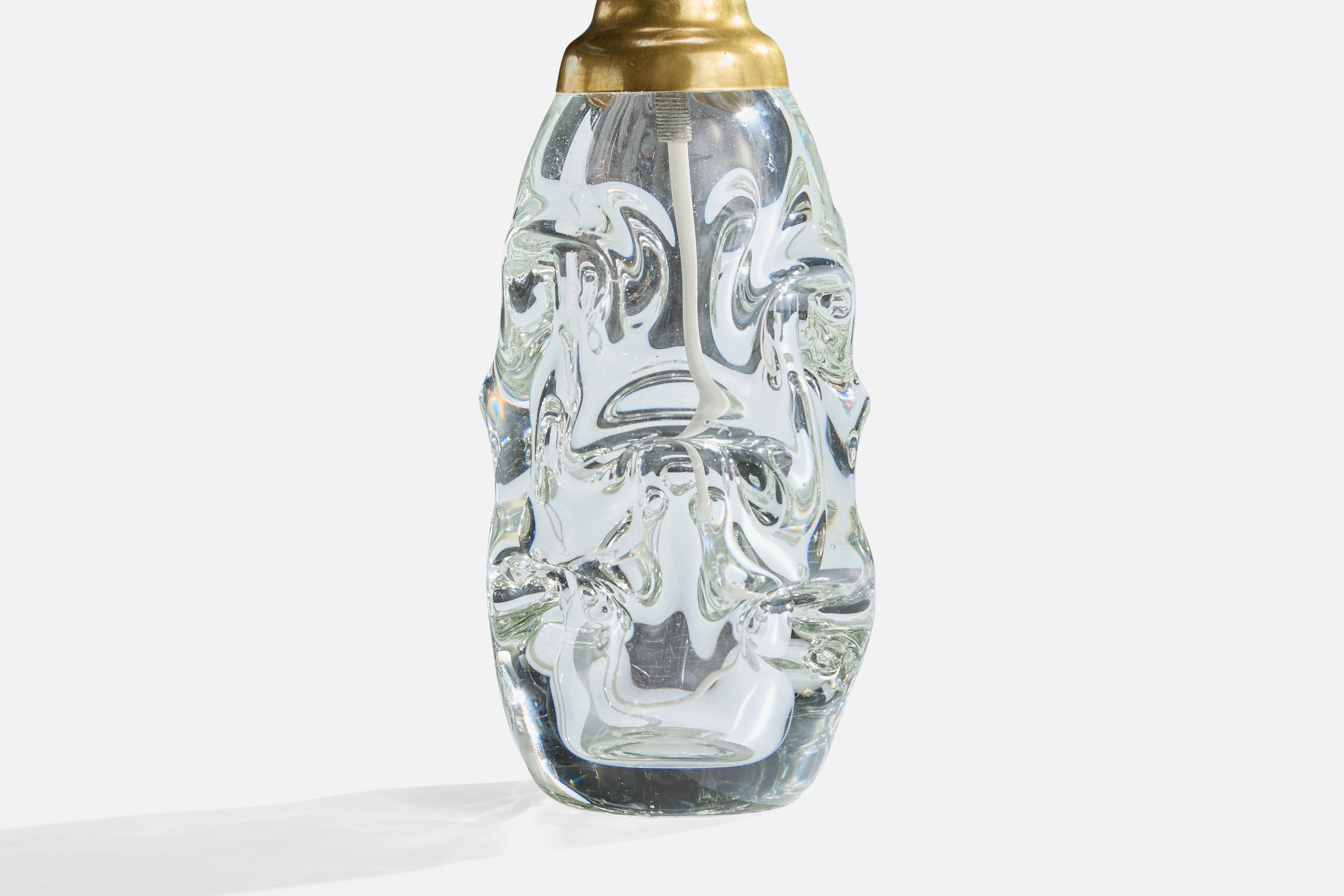 Milieu du XXe siècle Börne Augustsson, lampes de table, verre, Suède, années 1940 en vente