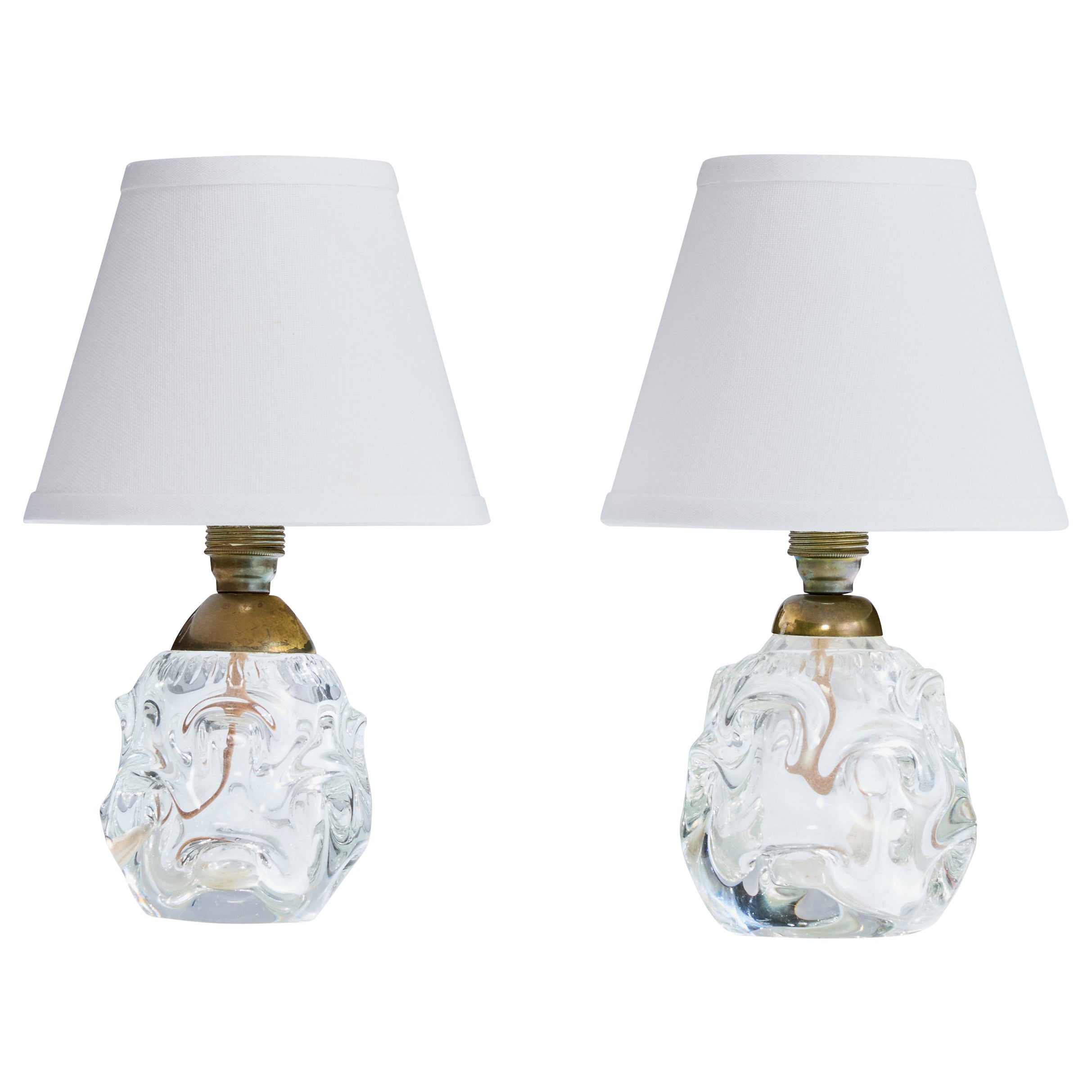 Börne Augustsson, Tischlampen, Glas, Schweden, 1940er Jahre