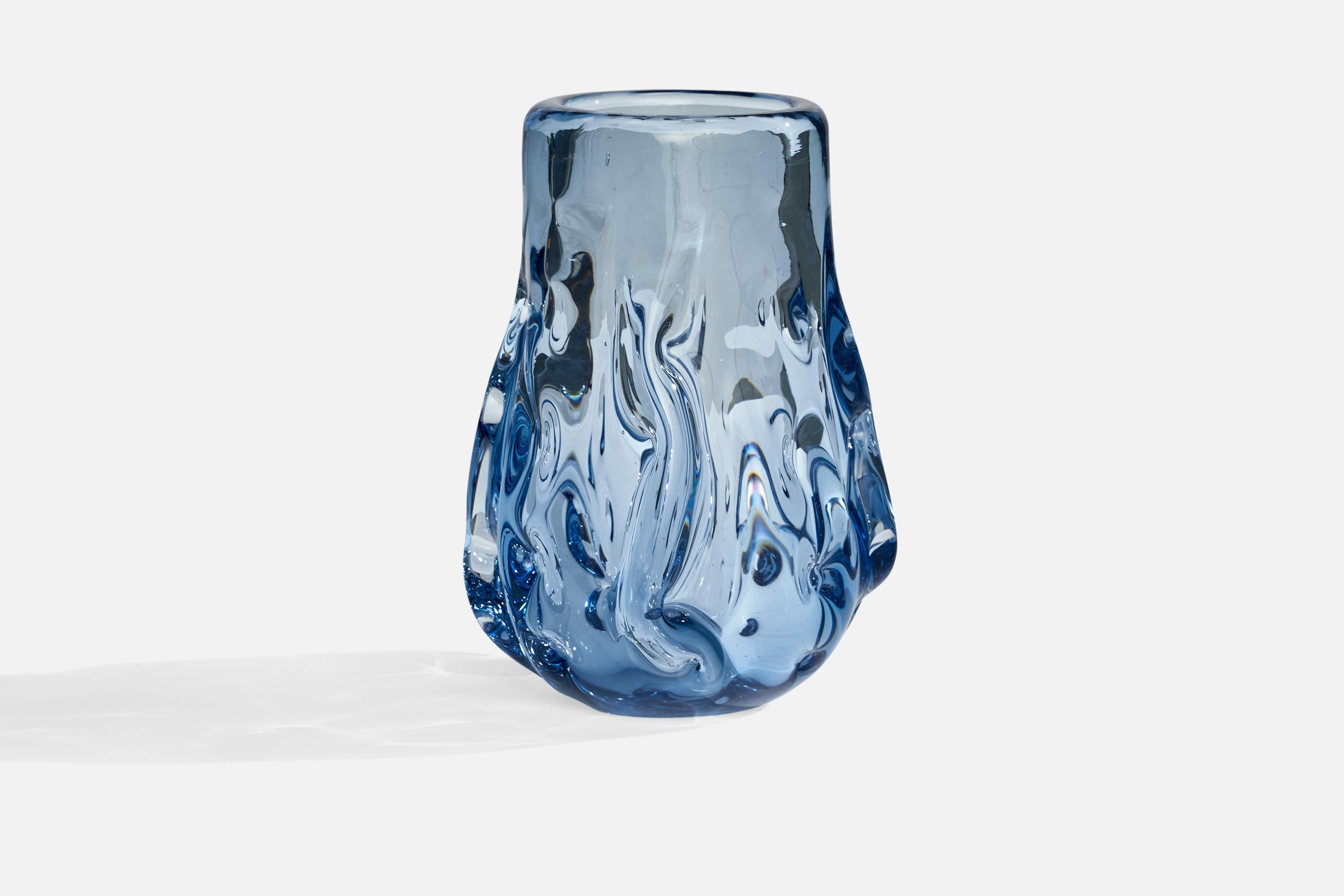 Scandinavian Modern Börne Augustsson, Vase, Blown Glass, Sweden, 1940s For Sale
