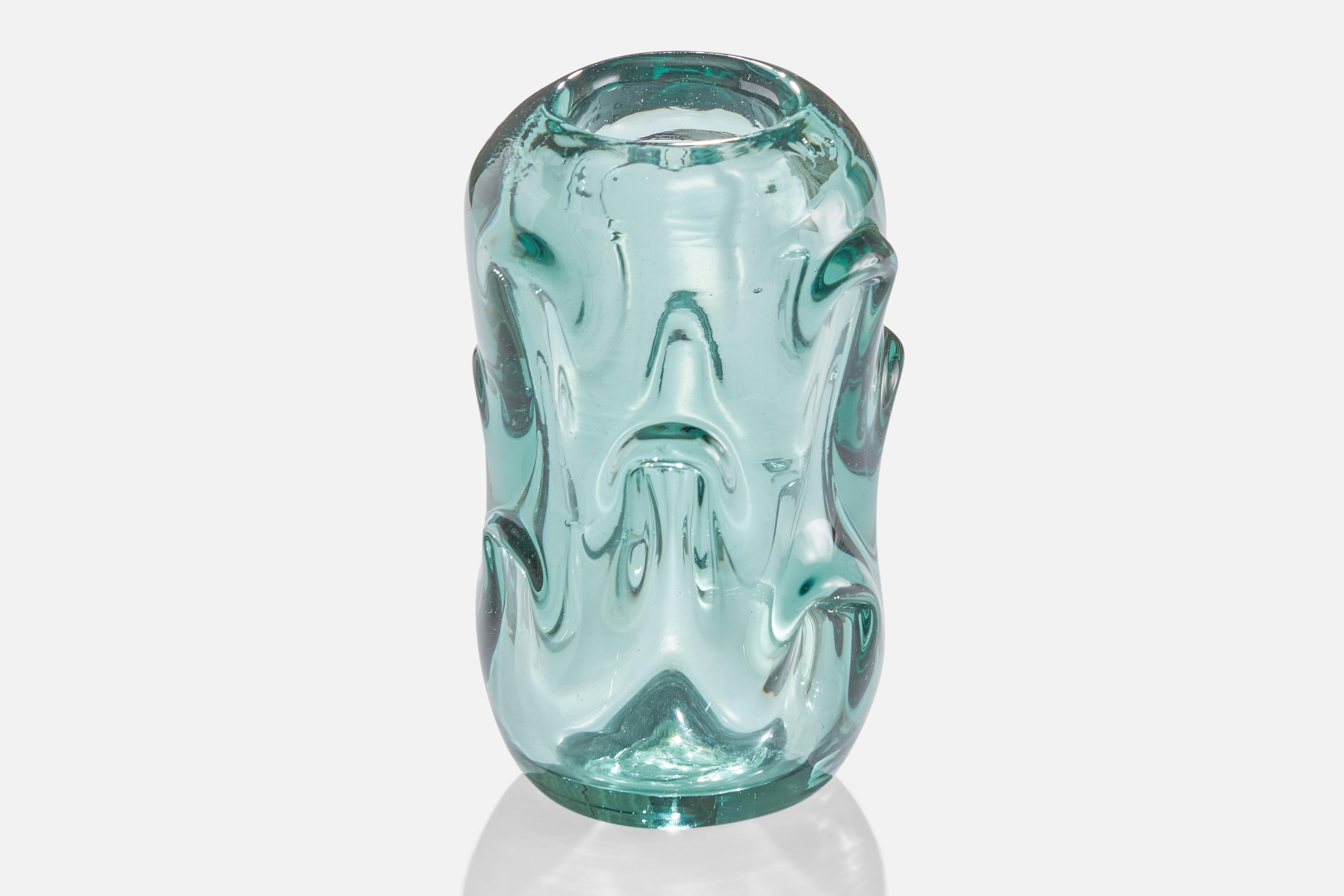 Scandinave moderne Börne Augustsson, vase, verre soufflé, Suède, années 1940 en vente