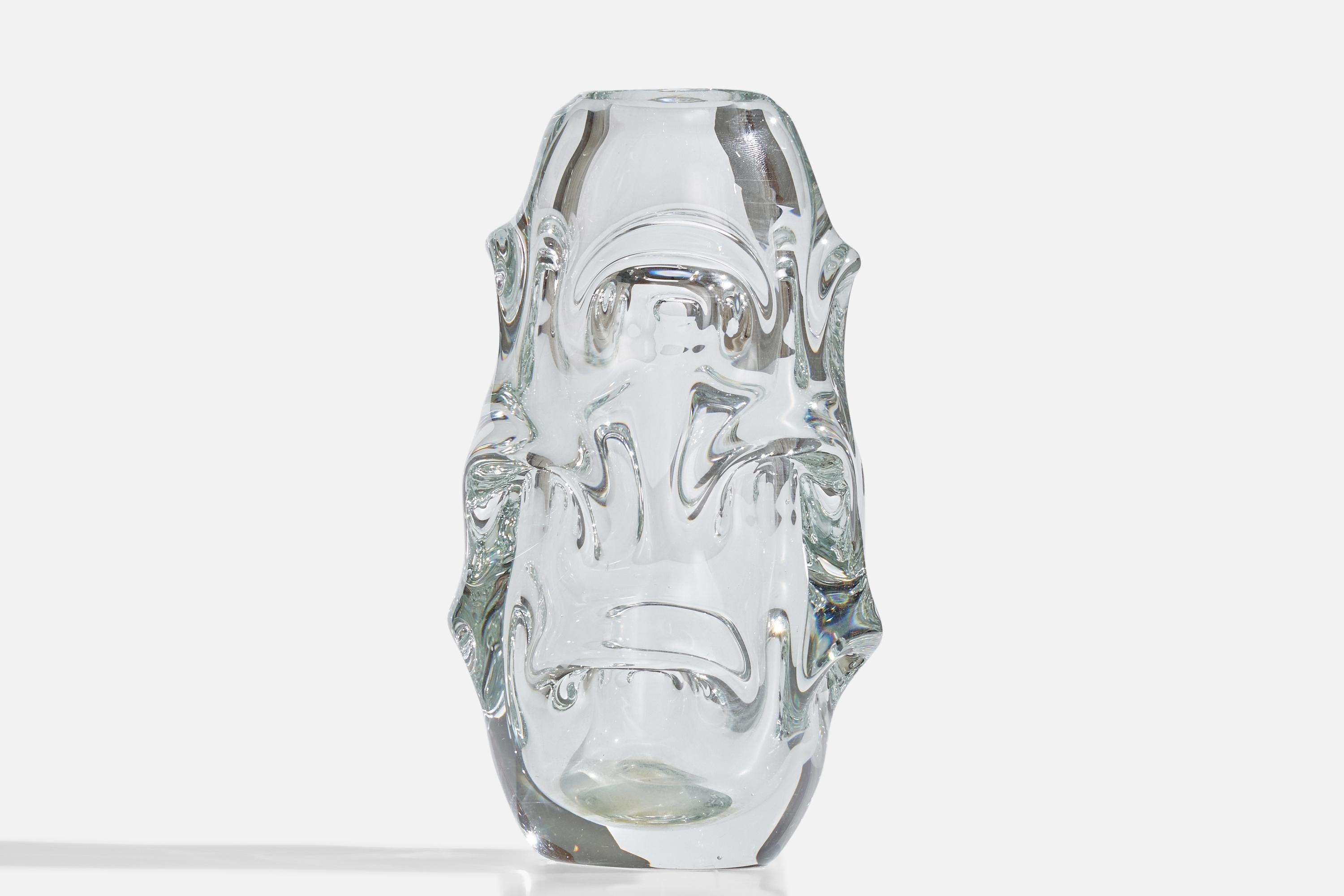 Suédois Börne Augustsson, vase, verre soufflé, Suède, années 1940 en vente