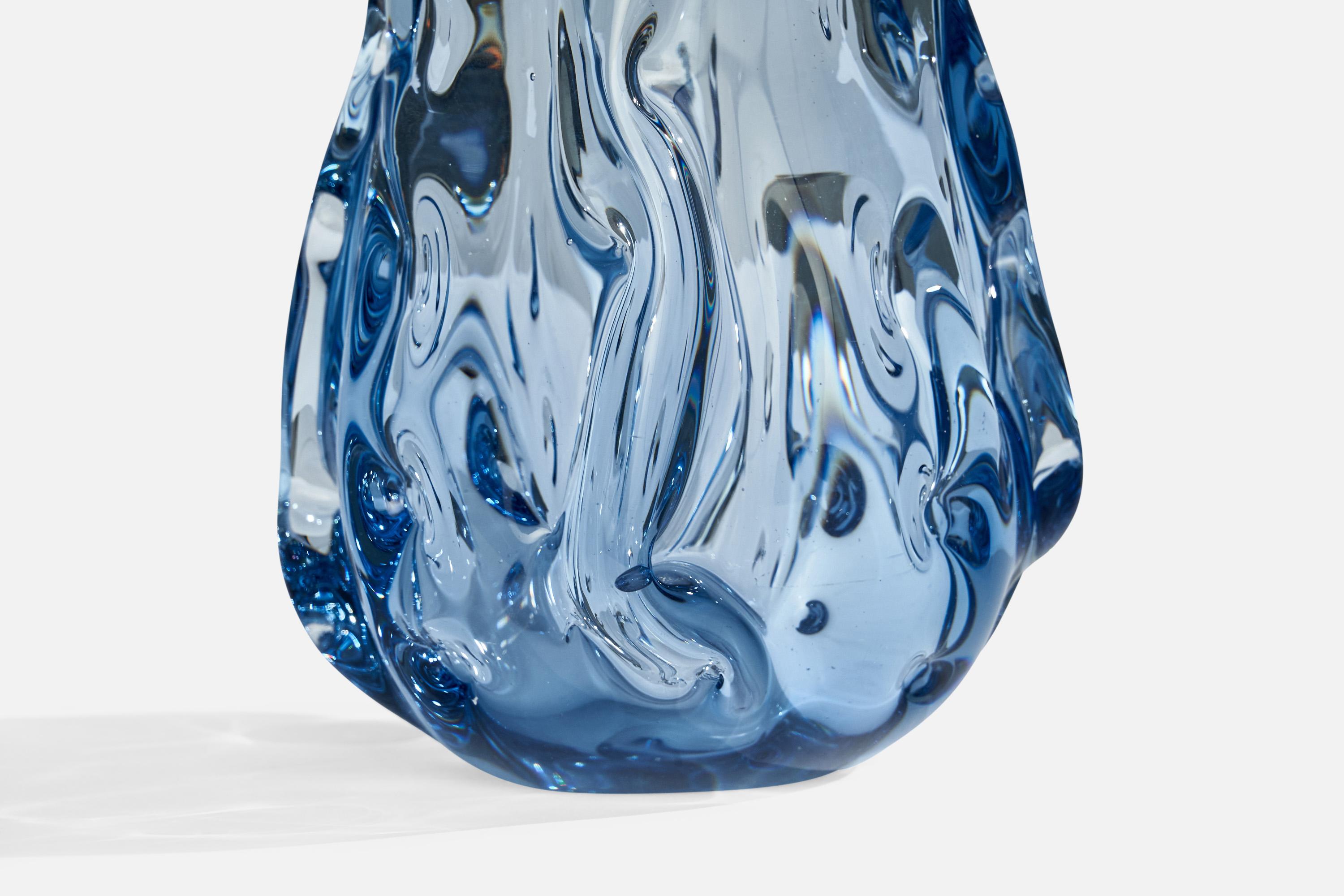 Mid-20th Century Börne Augustsson, Vase, Blown Glass, Sweden, 1940s For Sale