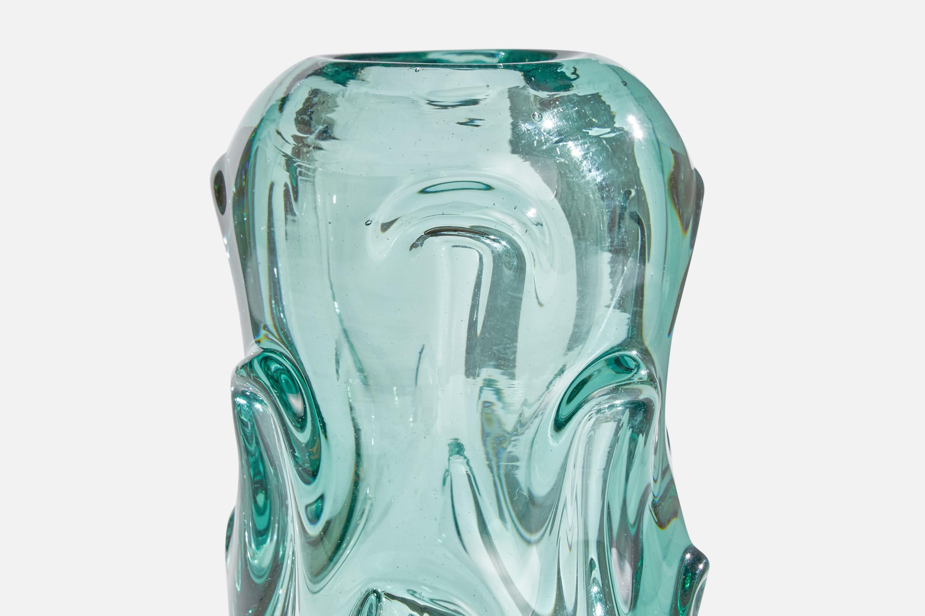 Börne Augustsson, Vase, Blown Glass, Sweden, 1940s For Sale 1