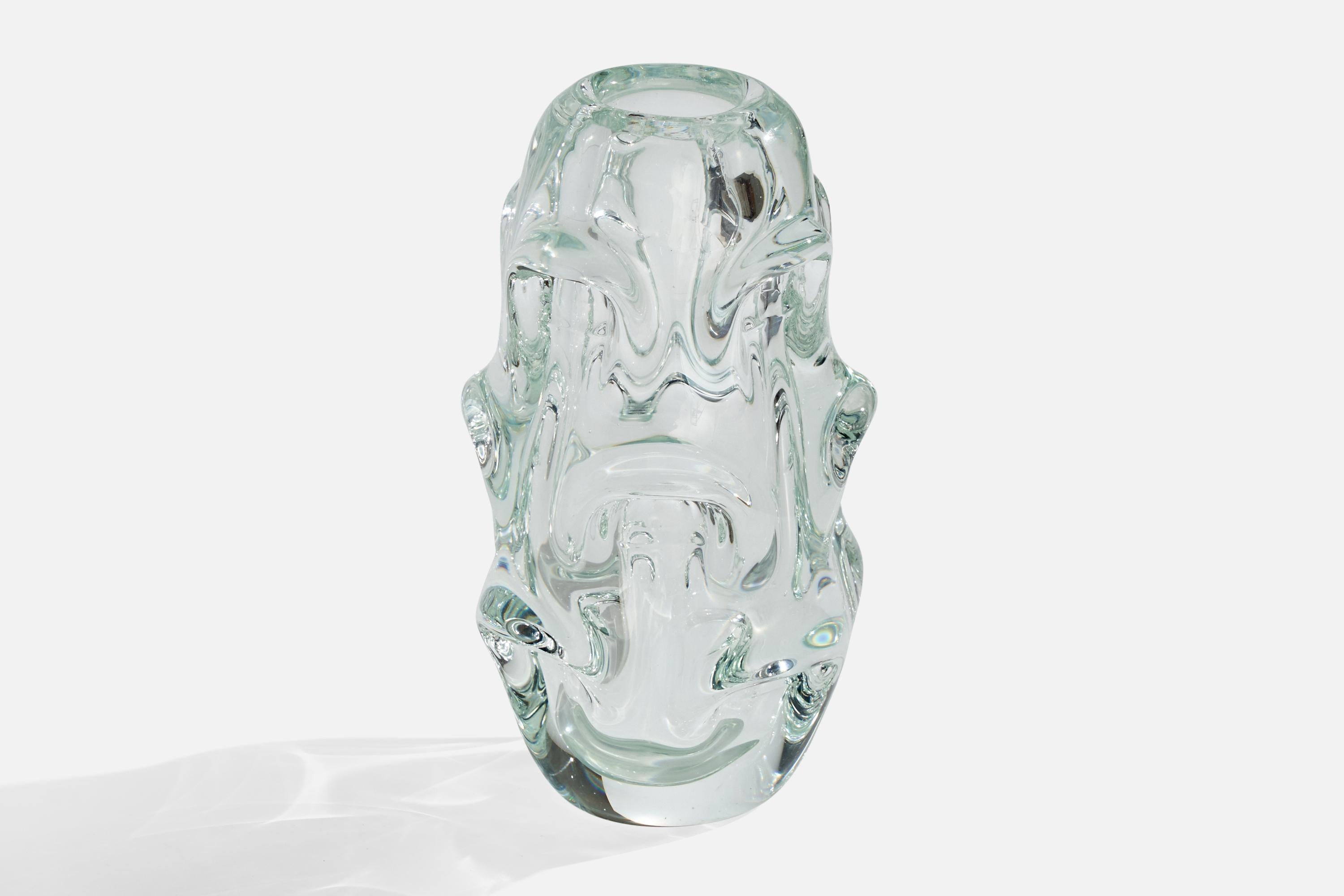 Scandinave moderne Börne Augustsson, vase, verre, Suède, années 1940 en vente