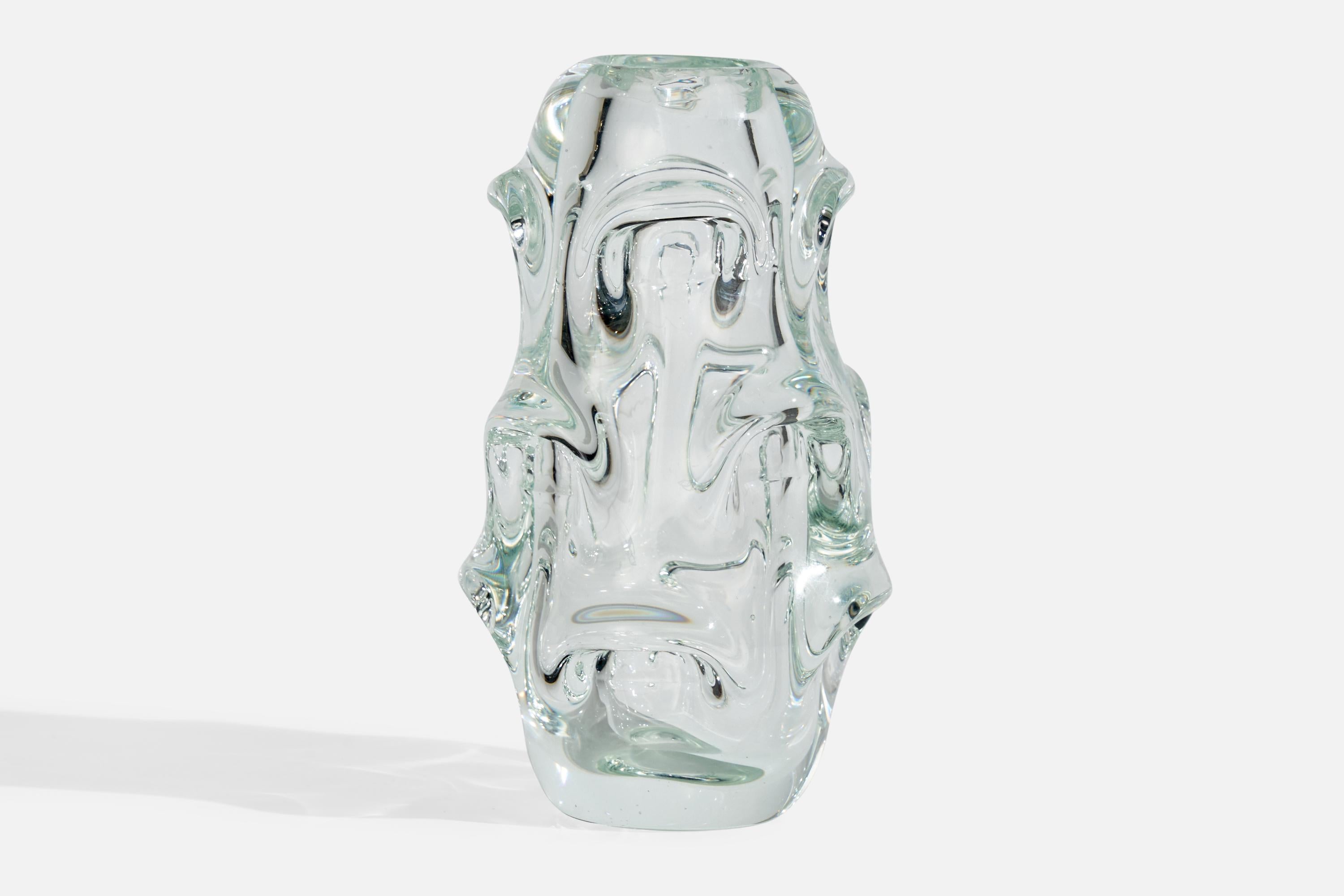Suédois Börne Augustsson, vase, verre, Suède, années 1940 en vente
