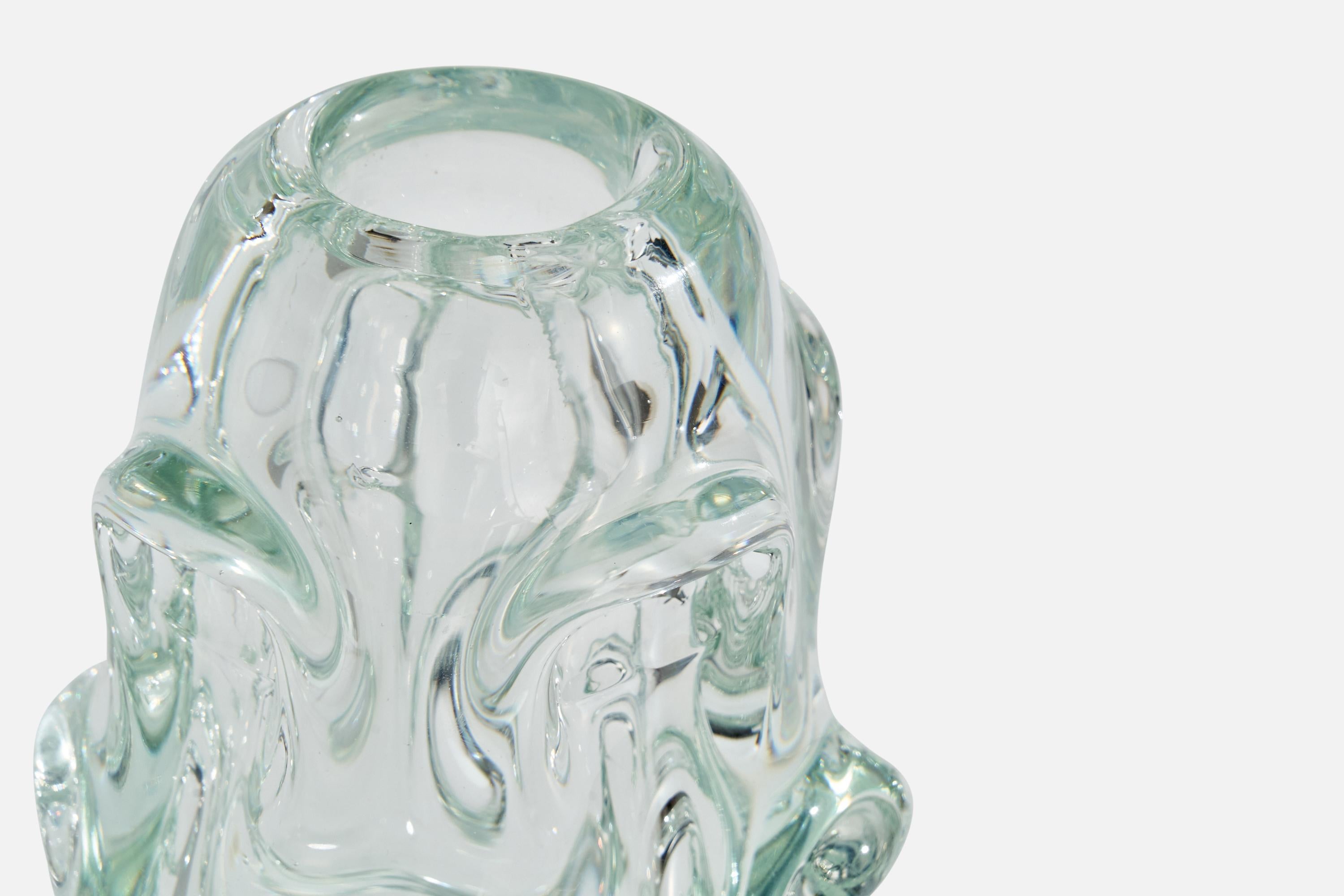 Milieu du XXe siècle Börne Augustsson, vase, verre, Suède, années 1940 en vente