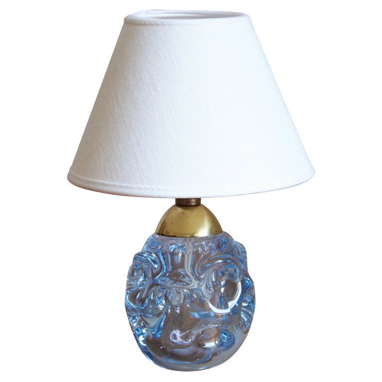 Börne Augustsson, Very Small Table Lamp, Blown Glass, Brass, Åseda