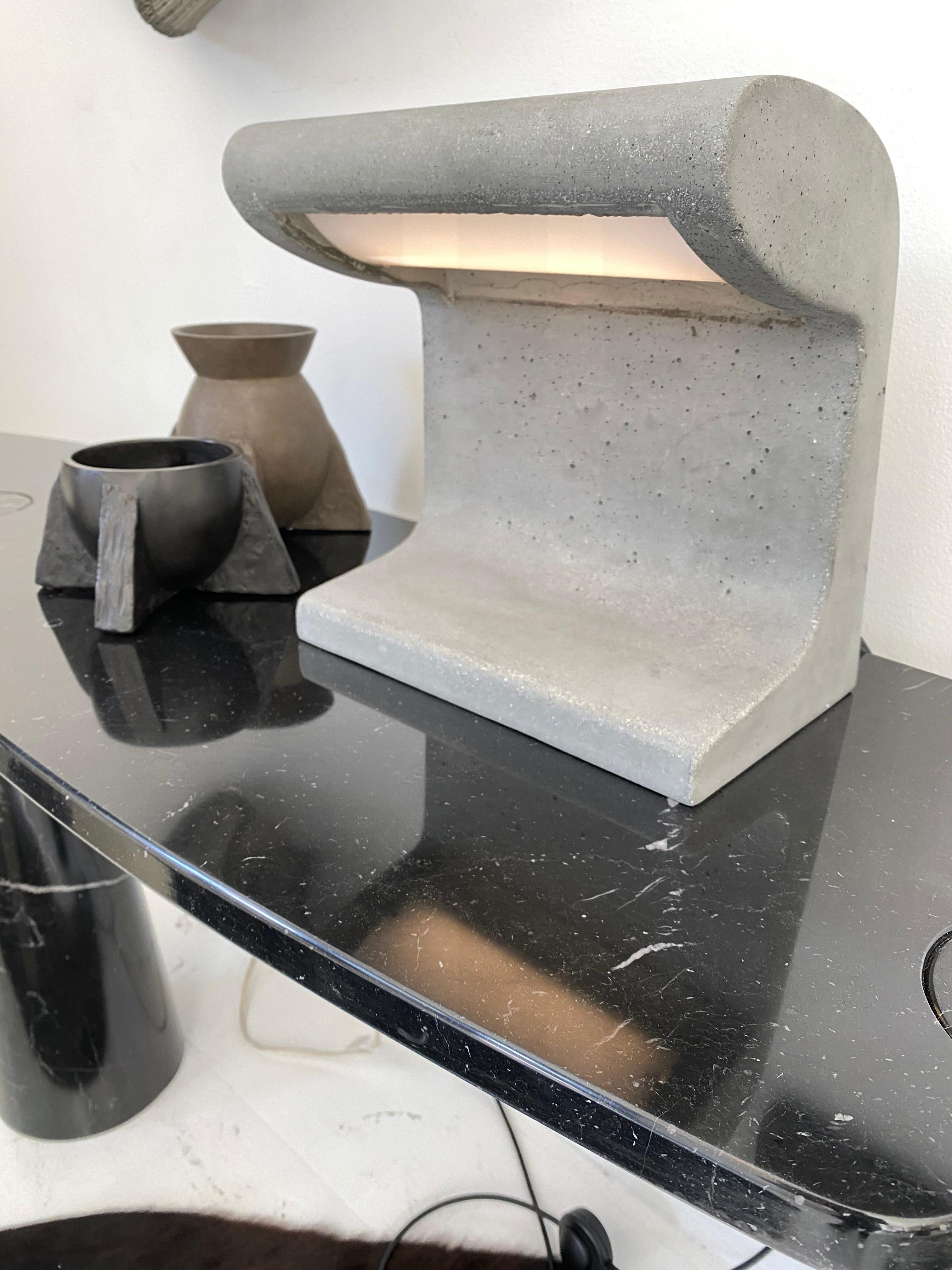 Borne Bétone Petite Cast Concrete Table Lamp by Le Corbusier With LED Bulb  For Sale 8