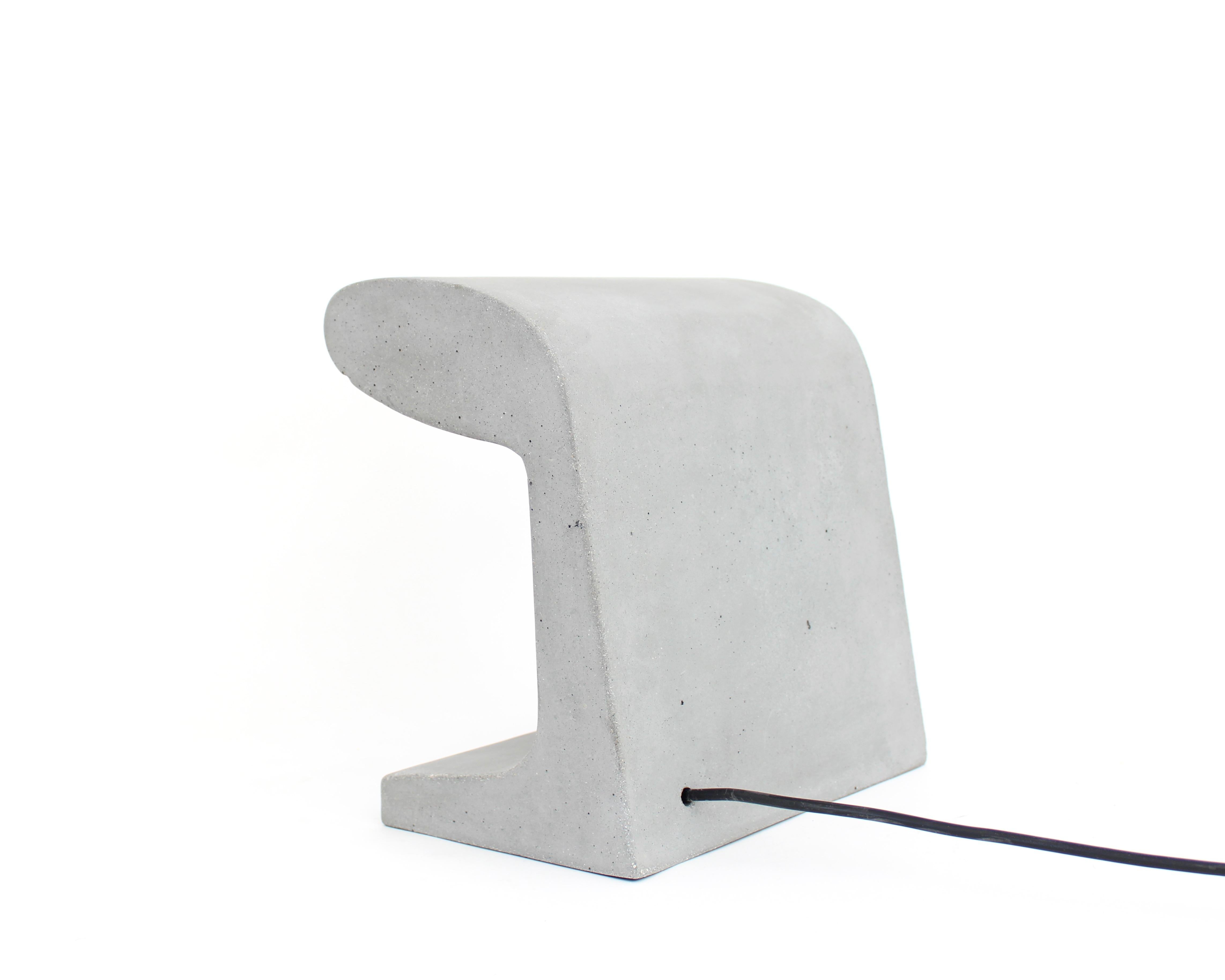 French Borne Bétone Petite Cast Concrete Table Lamp by Le Corbusier With LED Bulb  For Sale